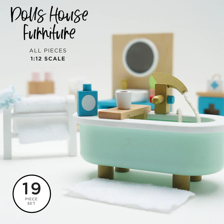 Miniature Wooden Dollhouse Bathroom Set - Realistic DIY Doll Accessories for Kids & Collectors - Perfect for Playrooms, Model Homes & Creative Projects