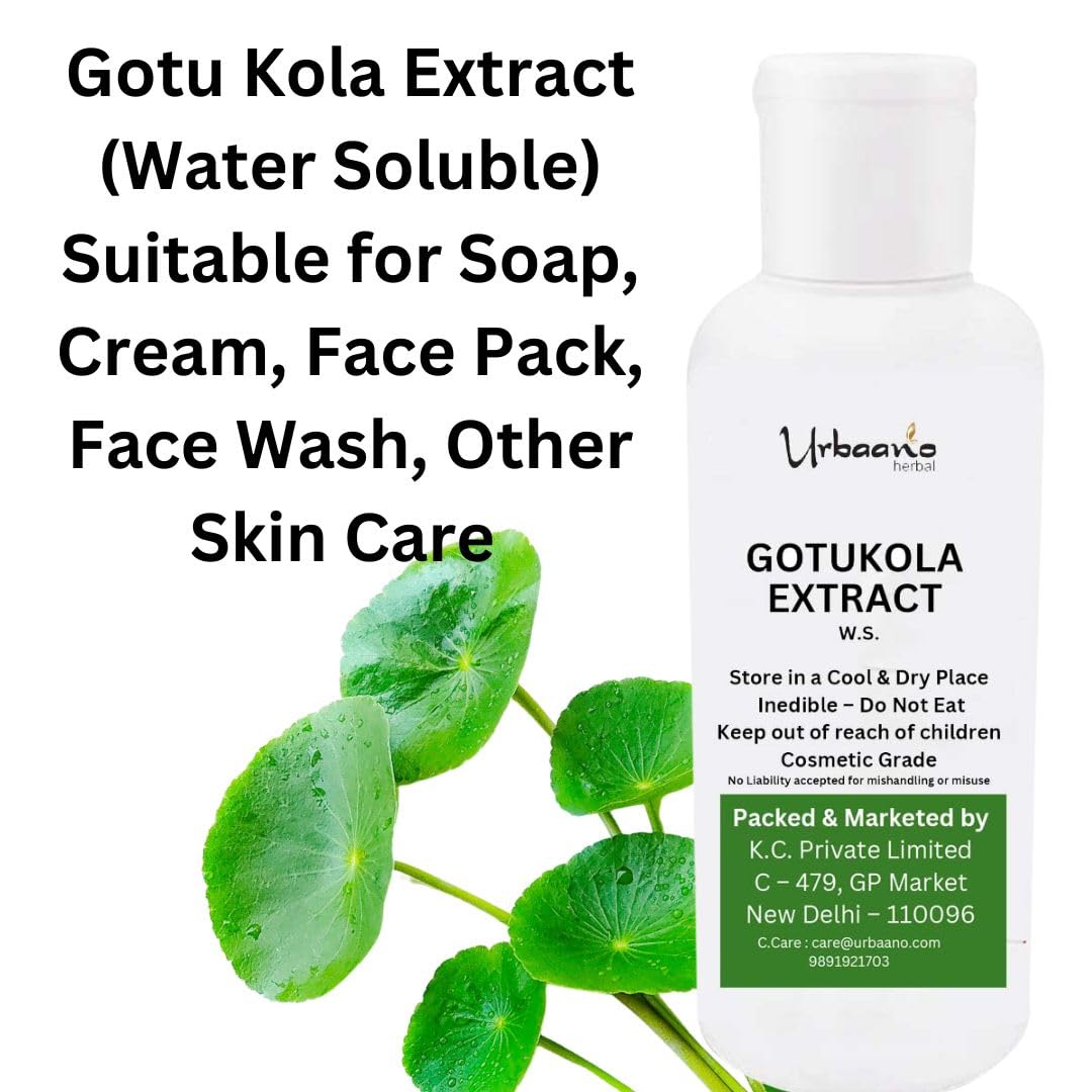 Organic Gotu Kola Extract 100ml - Natural Herbal Ingredient for Skin & Hair Care Products | Anti-Aging, Moisturizing & Scalp Treatment | DIY Cosmetics & Beauty Products