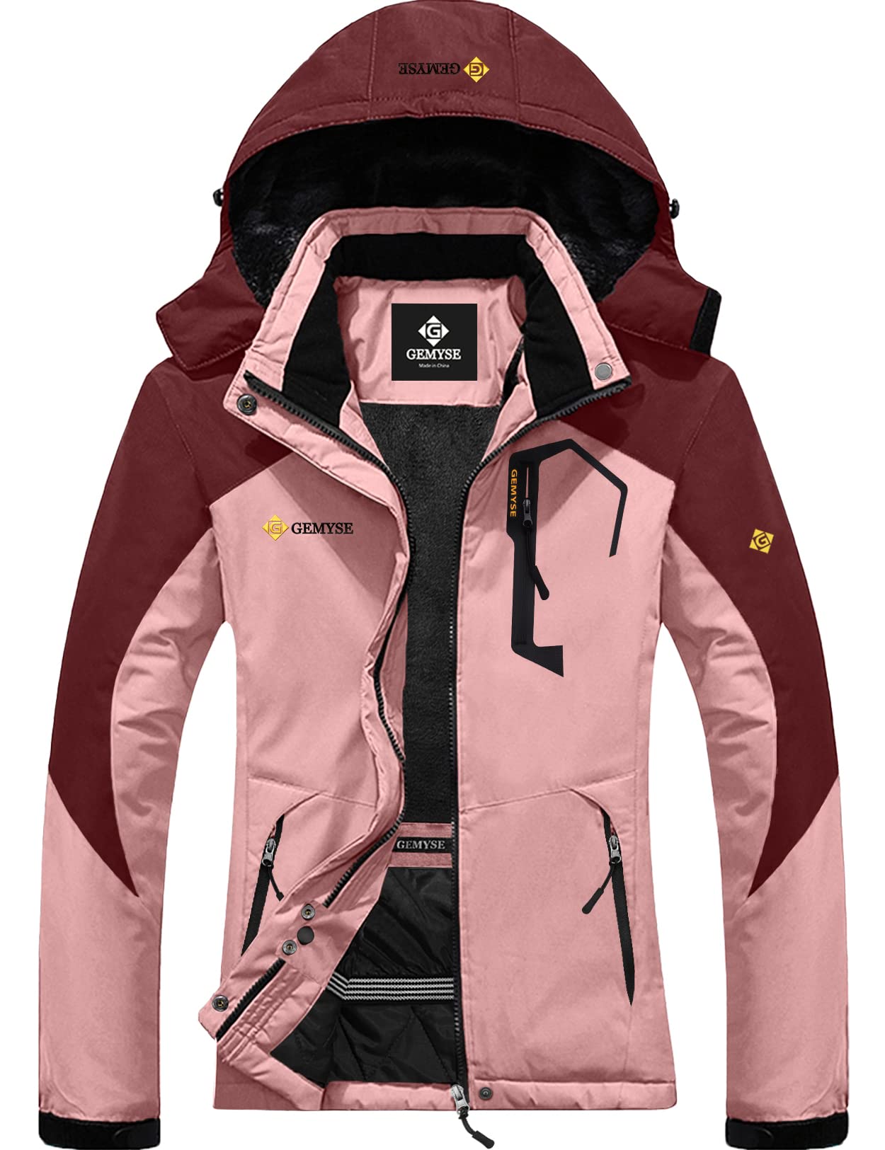 GEMYSE Women's Waterproof Ski Jacket - Windproof Winter Snow Coat for Hiking, Snowboarding & Outdoor Activities