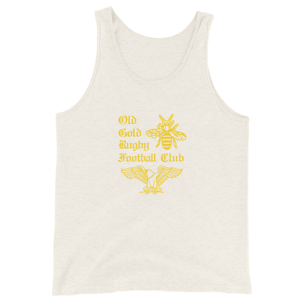 Vintage Gold RFC Social Graphic Tank Top for Men - Casual Summer Wear, Gym, Beach & Outdoor Activities