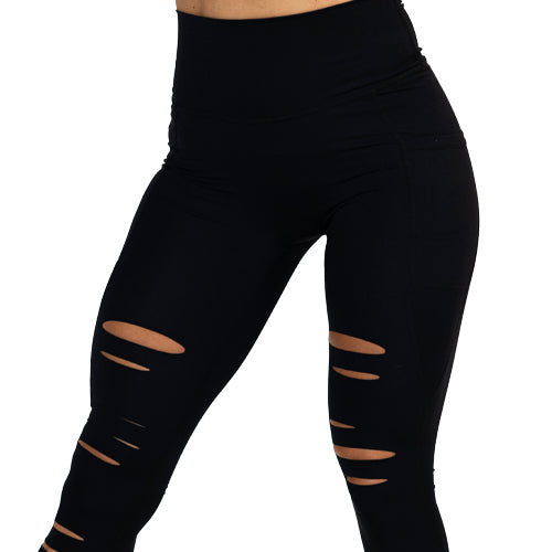 Tear It Up 2.0 High Waist Yoga Leggings for Women - Black | Workout, Running & Gym Pants | Comfortable & Stretchy Activewear for Fitness & Lounge