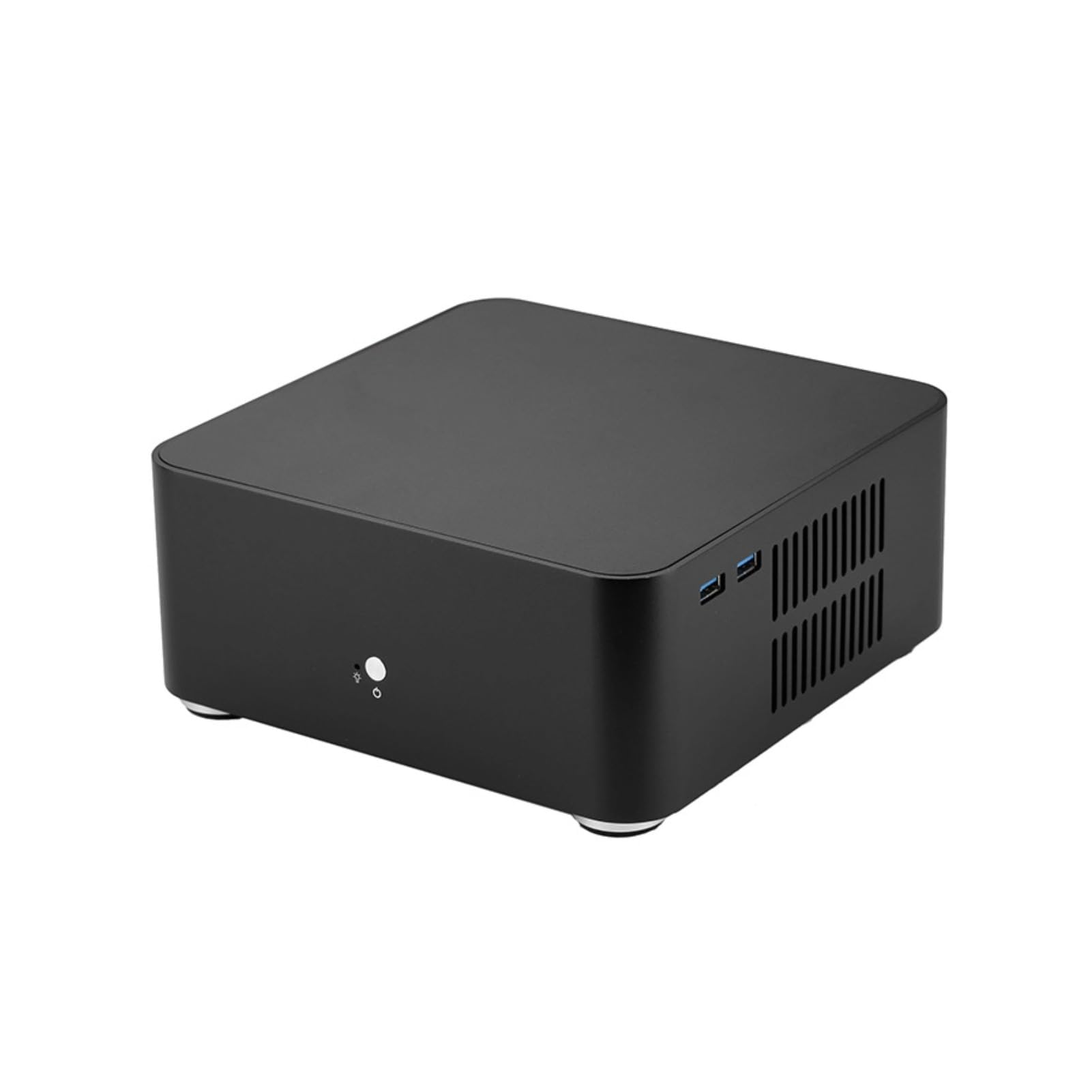 L80 Mini-ITX PC Gaming Case - Compact Aluminum Computer Case for ITX Motherboard (170x170mm) | HTPC & Gaming Builds | Black with USB 2.0 | Perfect for Small Spaces & Home Theater Setups