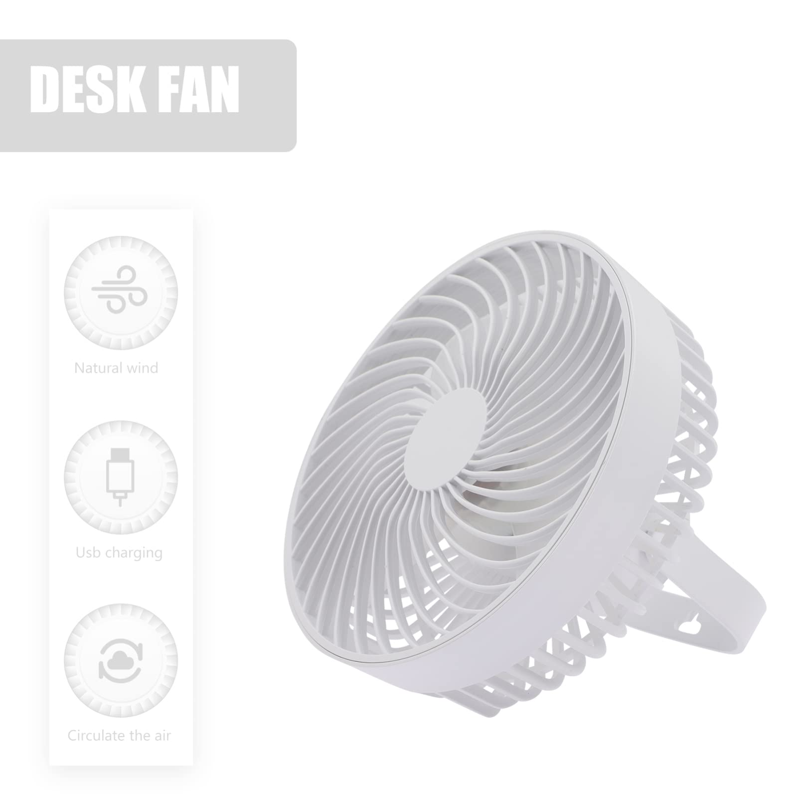 OSALADI USB Desk Fan with LED Night Light - Portable, Rechargeable Small Personal Fan for Office, Home & Travel | Quiet Cooling for Workspace, Bedroom & Outdoor Use