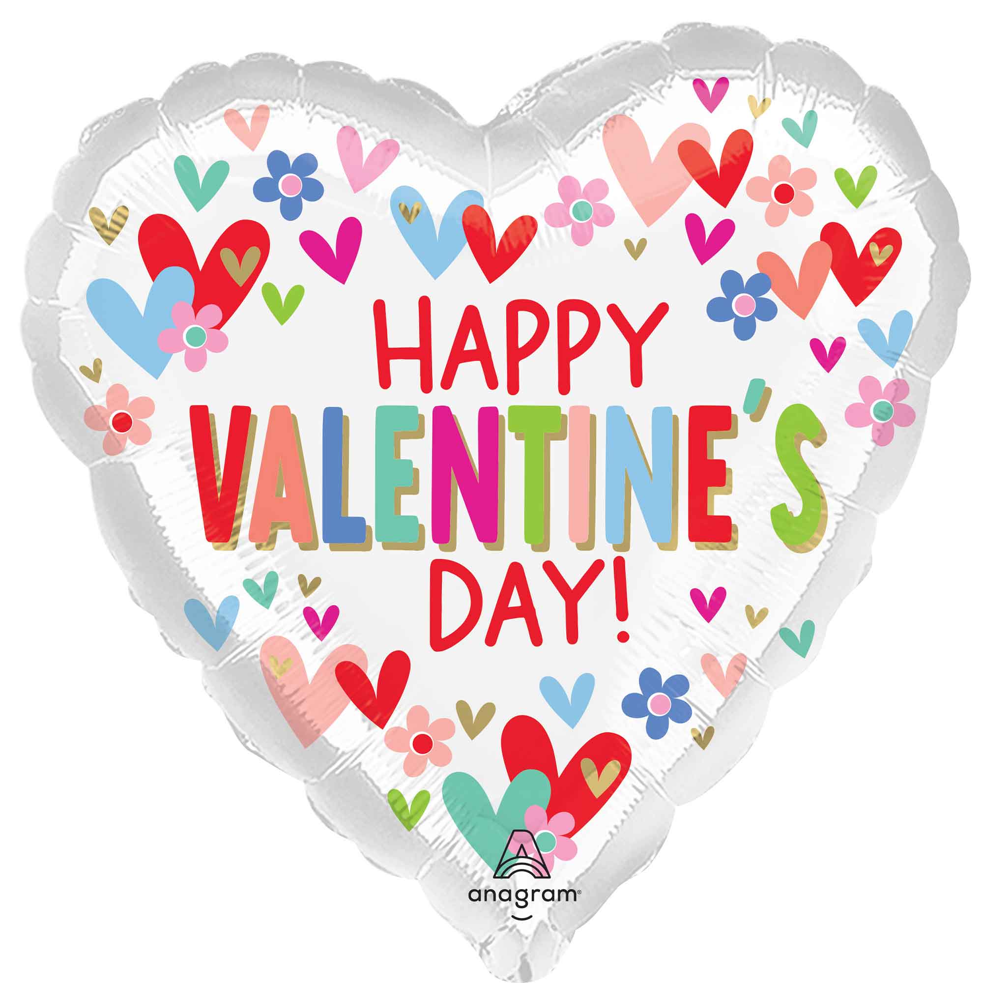 45cm Standard HX Hearts & Daisies Balloon - Perfect for Birthday Parties, Baby Showers & Wedding Decorations