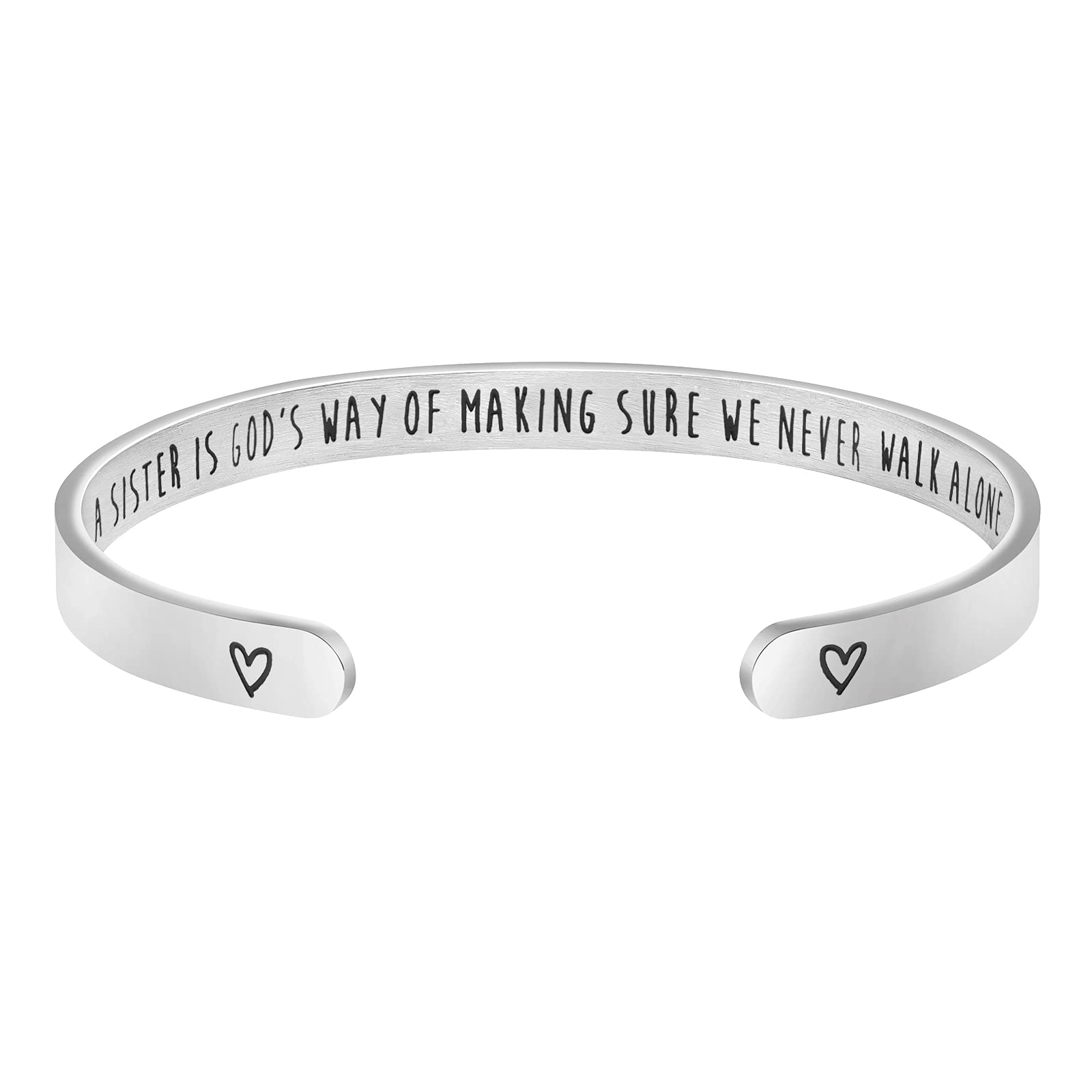 Inspirational Bracelets for Women - Hidden Message Mantra Cuff Bangle - Stainless Steel Friend Encouragement Gift - Perfect for Birthdays, Anniversaries & Daily Motivation