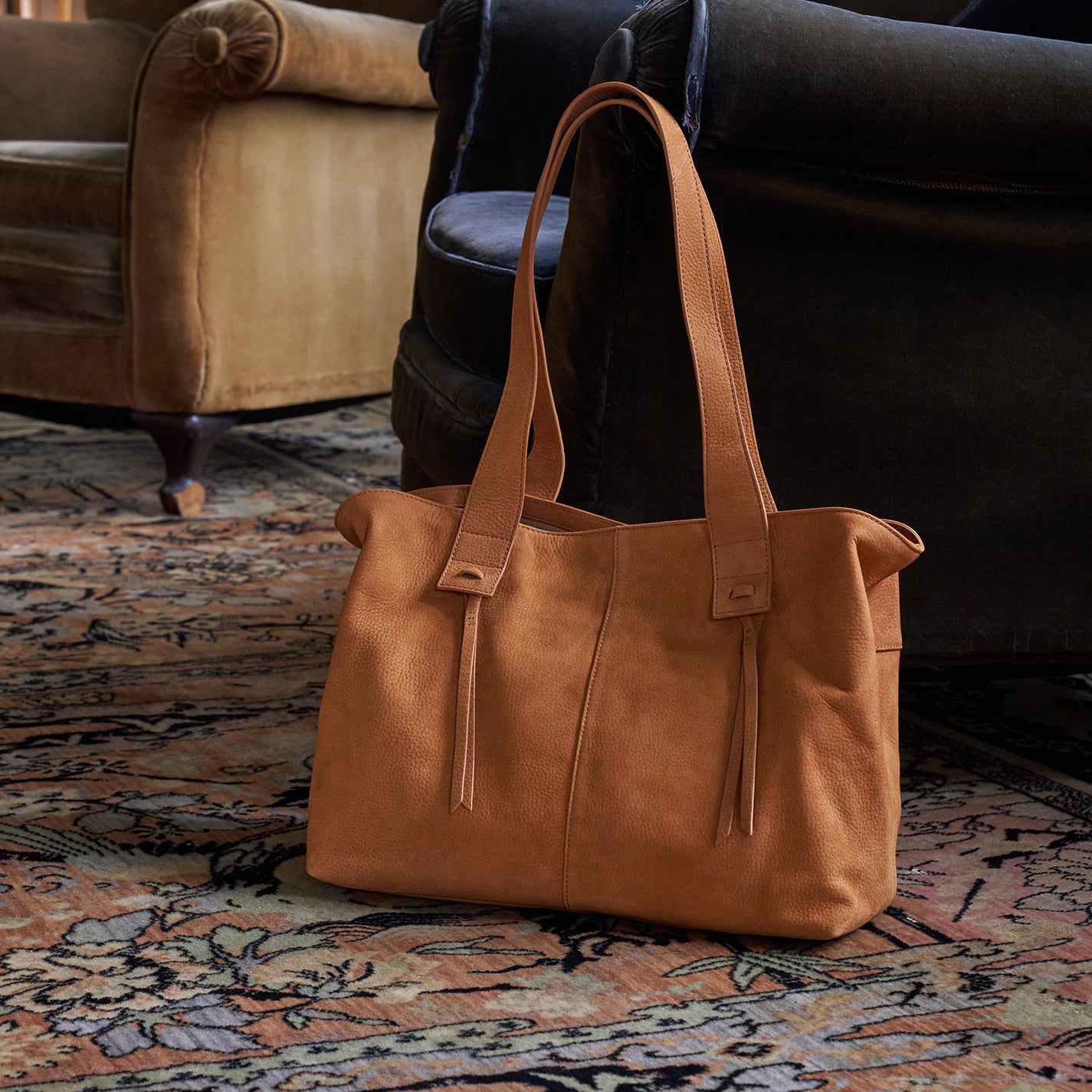 Bonita Nubuck Leather Tote Bag in Marmalade - Stylish & Durable Handbag for Women, Perfect for Work, Travel & Everyday Use