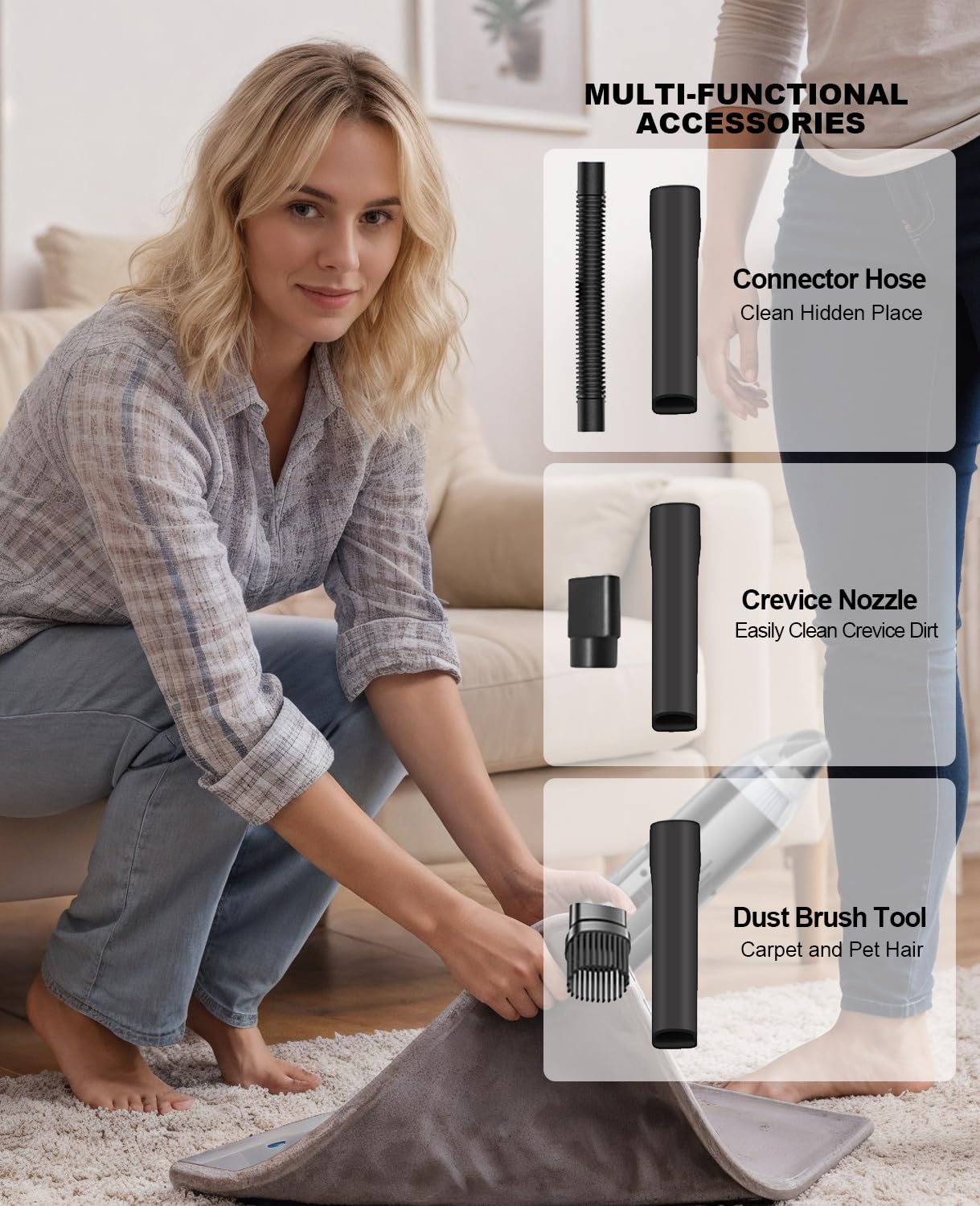 Best Cordless Handheld Vacuum Cleaner - Mini Portable Rechargeable Hand Vac with Powerful Suction for Home, Car, Keyboard Cleaning | USB Charging | Lightweight & Easy to Use for Quick Cleanups