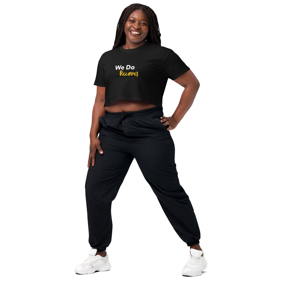 We Do Recover Inspirational Crop Top - Motivational Workout Shirt for Women | Gym, Yoga & Running