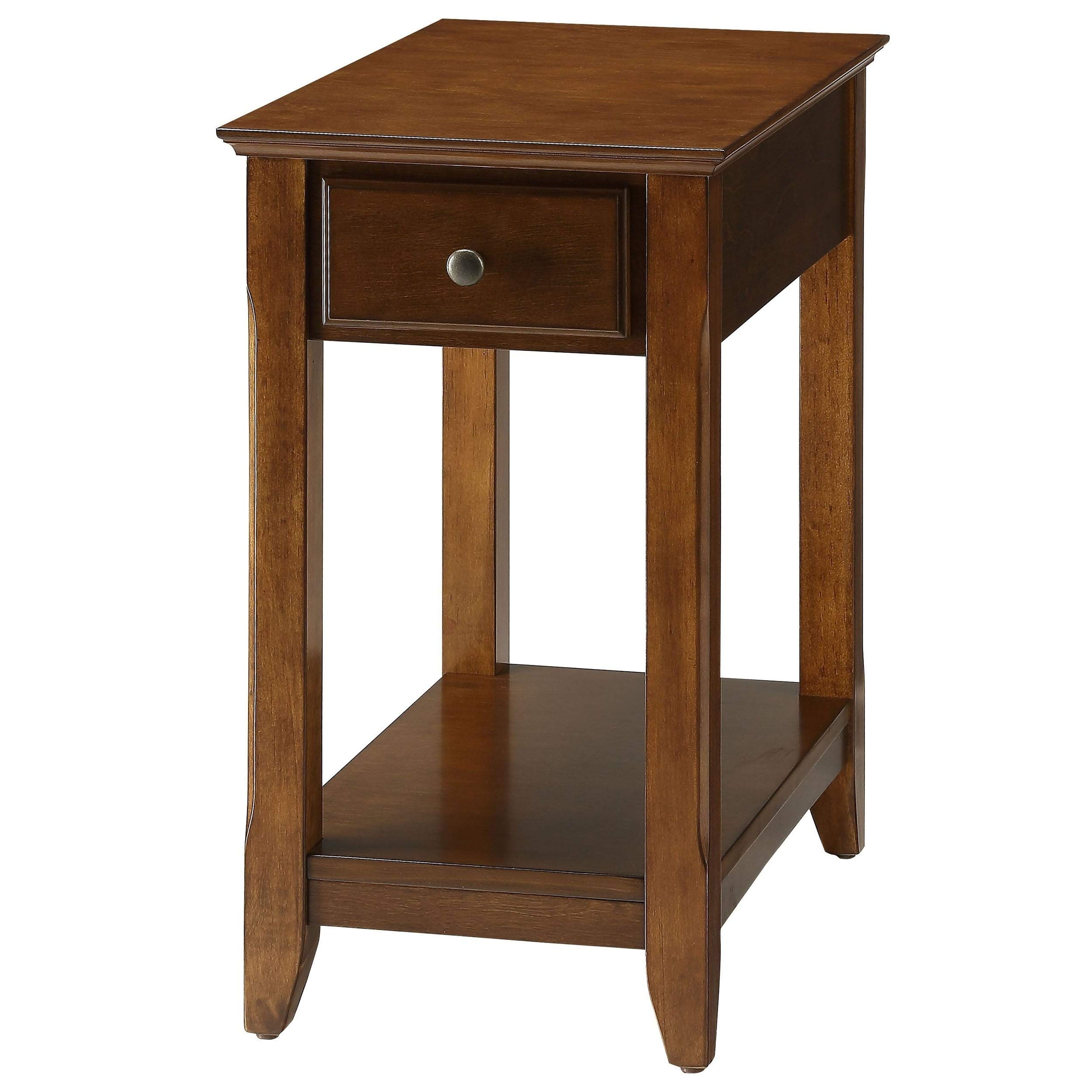 Modern Bega Wooden Accent Side Table - Brown Finish | Compact End Table for Living Room, Bedroom & Office | EcWorld Enterprises Inc.