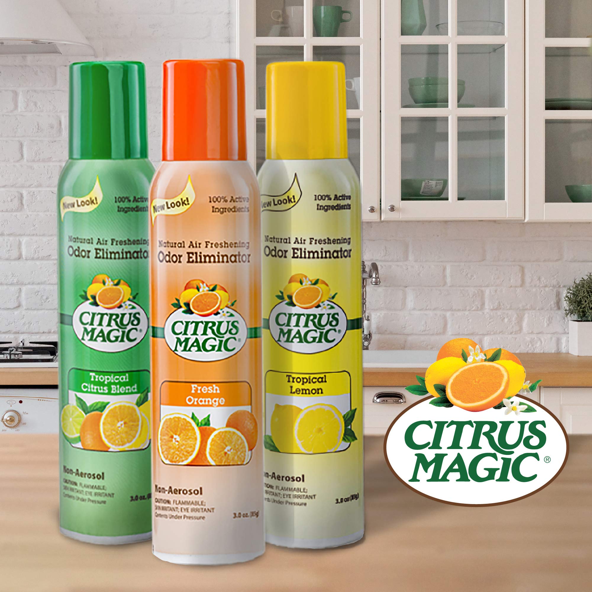 Citrus Magic Natural Odor Eliminator Air Freshener Spray - Orange Blast Scent & Pet Odor Absorbing Solid Air Freshener | Eliminates Household & Pet Odors for Fresh Home, Office & Car Use