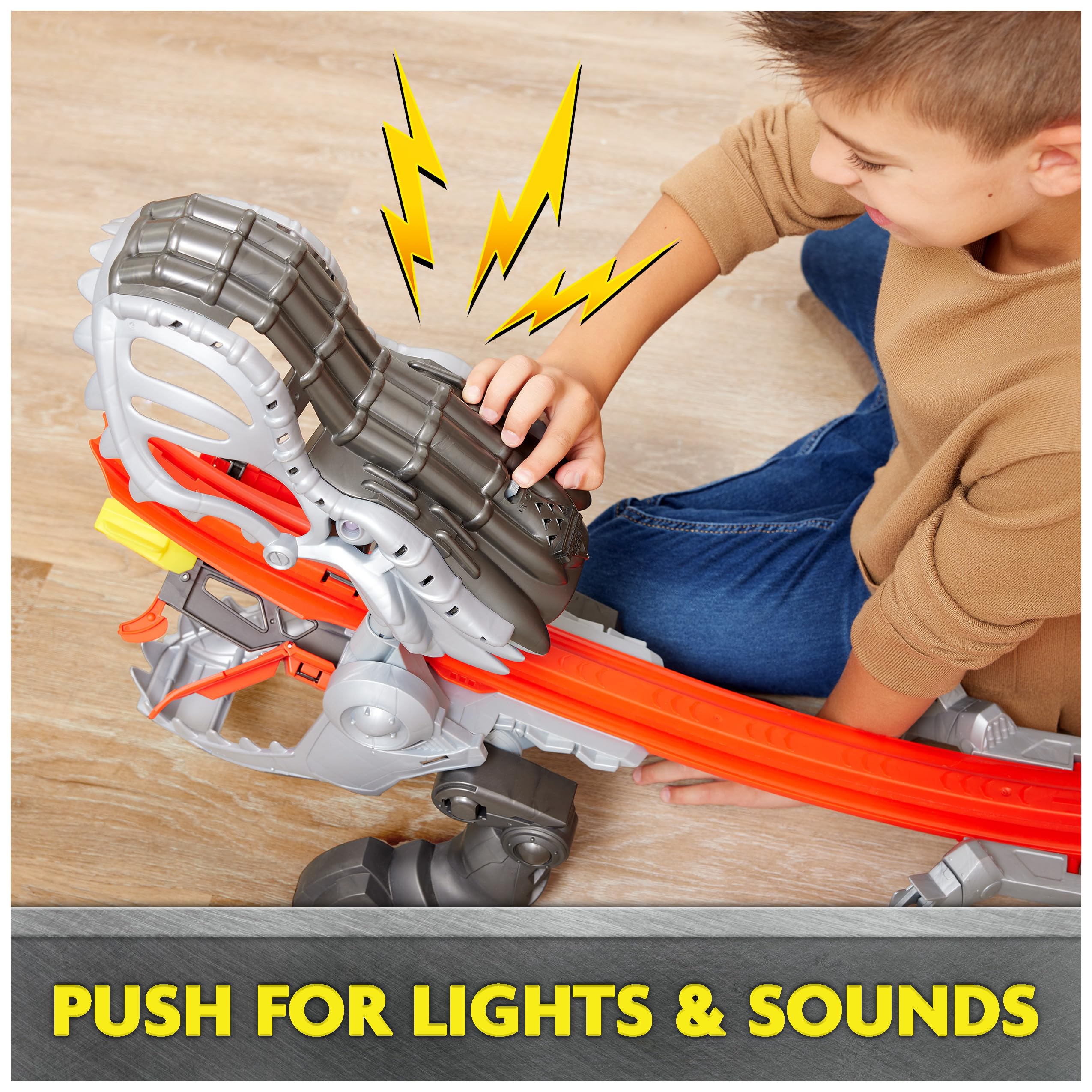 Monster Jam ThunderROARus Drop Playset with Exclusive Monster Truck - 6+ Feet Tall, Lights & Sounds, Dinosaur Toy for Kids Ages 4+ - Perfect for Birthday Gifts, Indoor Play & Monster Truck Battles