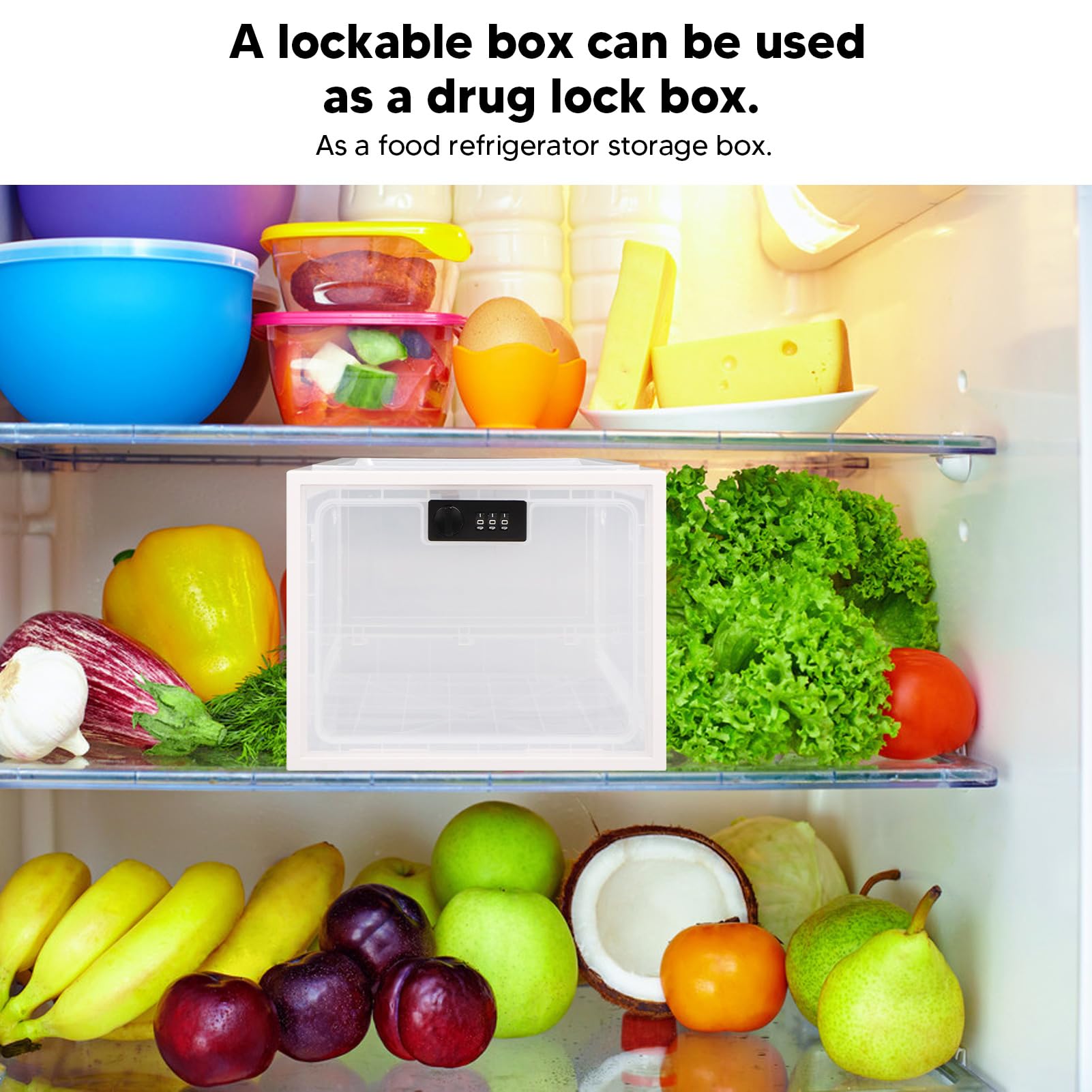 Secure Lockable Storage Box with 3-Digit Combination Lock - Clear Transparent White Food Storage Container for Home, Office & Travel Security | Ideal for Valuables, Documents & Snacks