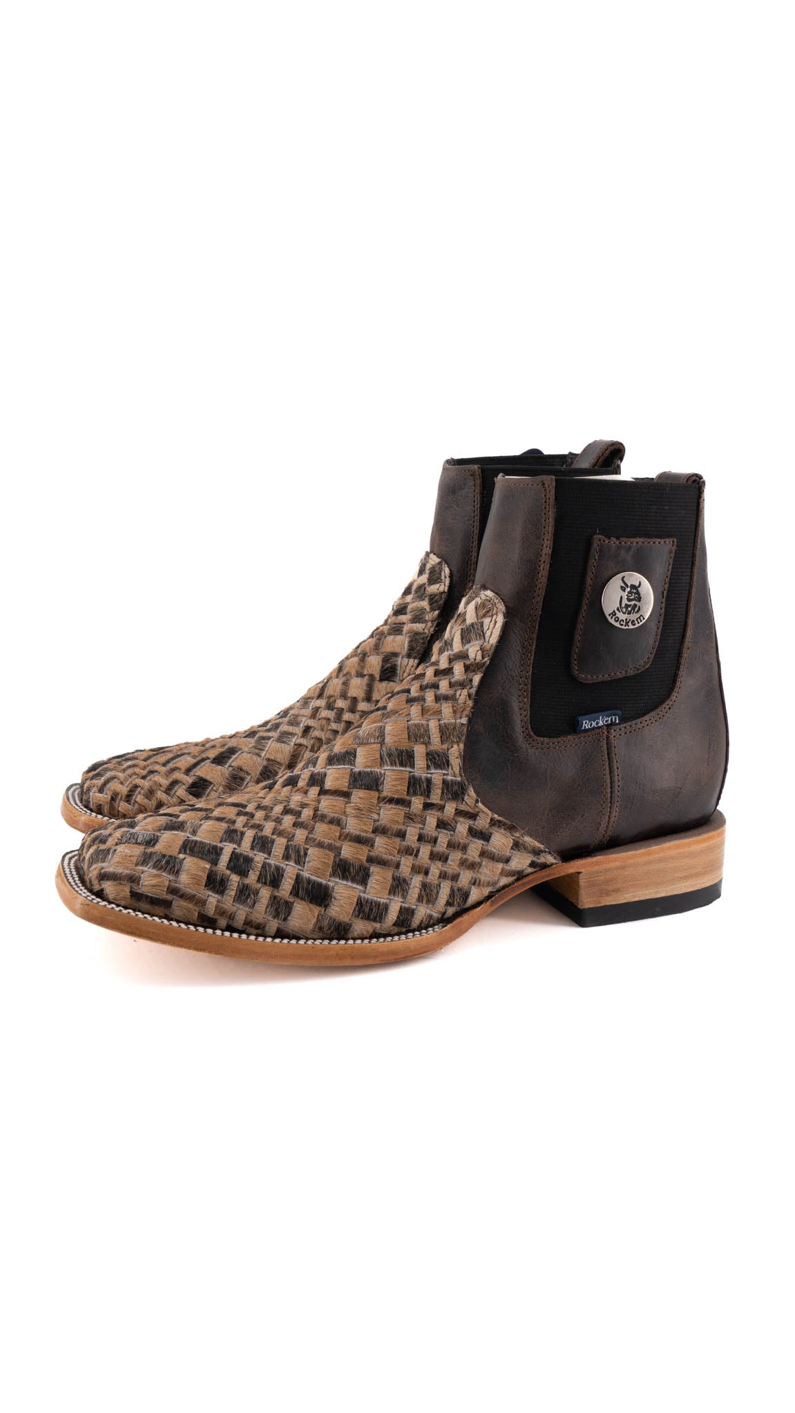 Men's Genuine Cowhide Leather Boots Size 9 - Square Toe Western Style Work Boots for Men | Durable & Comfortable for Ranch Work, Outdoor Activities and Casual Wear