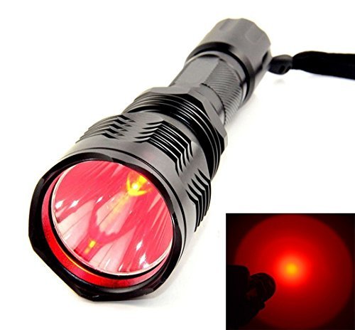BESTSUN 1000 Lumens Waterproof Red LED Flashlight - HS-802 Hunting Light with 350 Yard Long Range, Rechargeable Battery & Charger - Perfect for Coyote, Hog Hunting & Night Vision Outdoor Activities