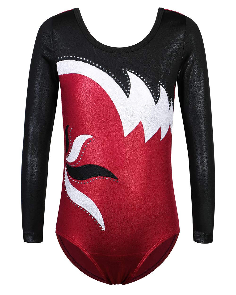 BAOHULU Girls Gymnastics Leotard - Shiny Embroidery Dance Leotards for Kids & Children - Athletic Activewear for Ballet, Gymnastics & Dance Performance