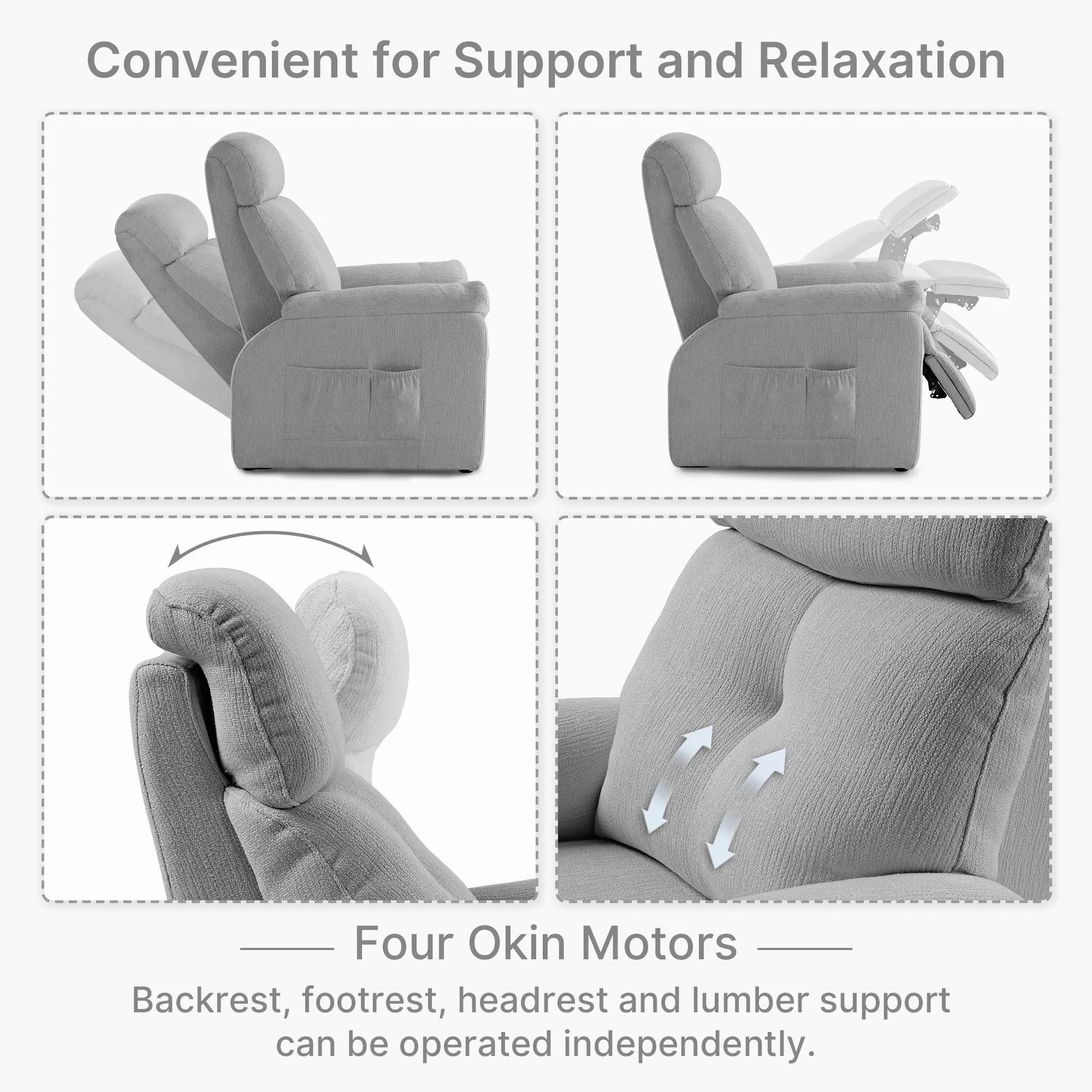 Henry Armrest Power Recliner Chair - Super Zero Gravity Massage Recliner for Living Room, Home Theater & Office - Ergonomic Leather Lounge Chair with USB Charging & Cup Holders