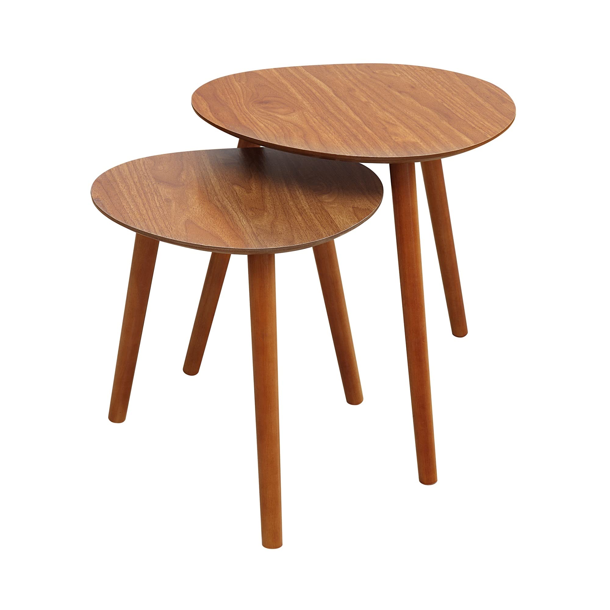 Ergode Oslo Java Nesting End Tables - Set of 2 Modern Side Tables for Living Room, Bedroom & Office - Space Saving Coffee Table with Storage Shelf