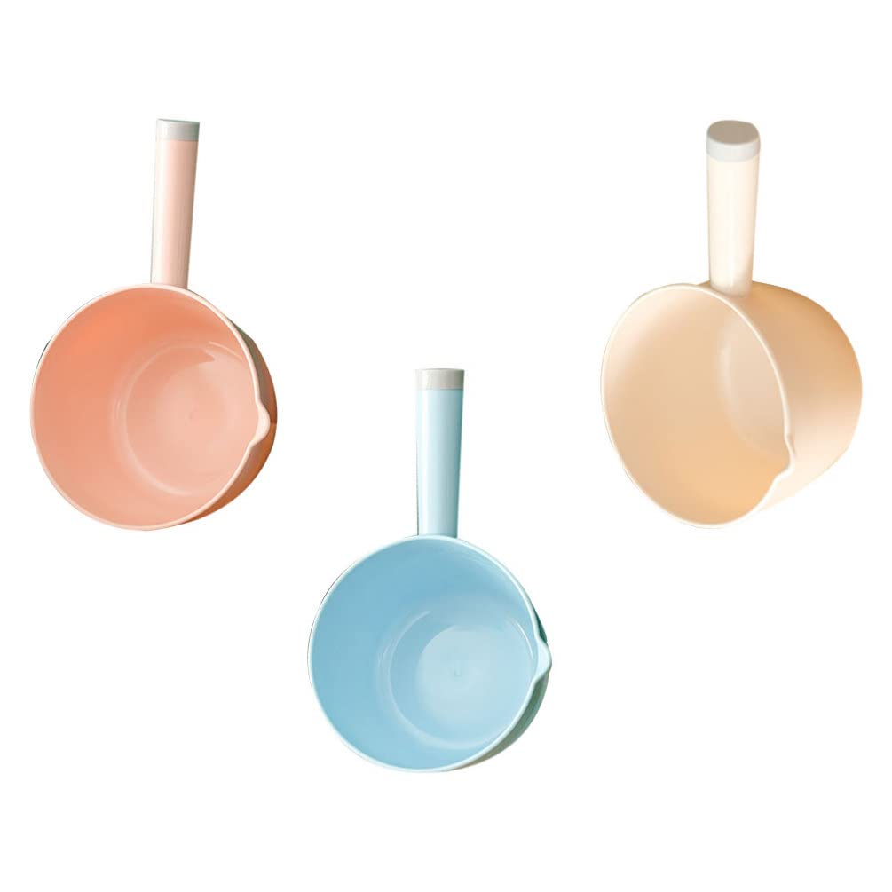 3-Piece Plastic Water Ladle Set - Long Handle Kitchen Scoop for Cooking, Serving & Measuring - Ideal for Soup, Stew, Cereal & Pet Food - Durable Household Kitchen Gadgets & Supplies