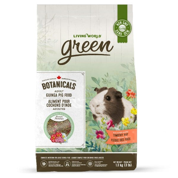 Premium Living World Green Botanicals Adult Guinea Pig Food - Natural & Nutritious Diet for Healthy Adult Guinea Pigs - Perfect for Daily Feeding & Nutritional Supplement