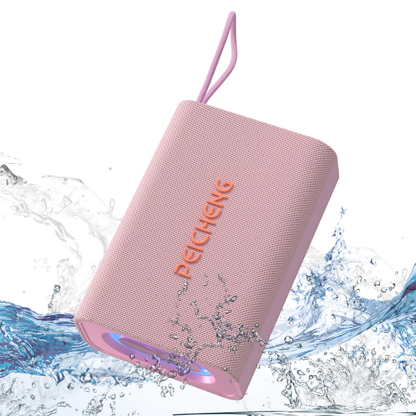 Portable Wireless Bluetooth Speaker with Waterproof Design, RGB Lights, TWS Pairing & 20H Playtime - Pink | Perfect for Home, Party, Outdoor, Travel & Beach Use