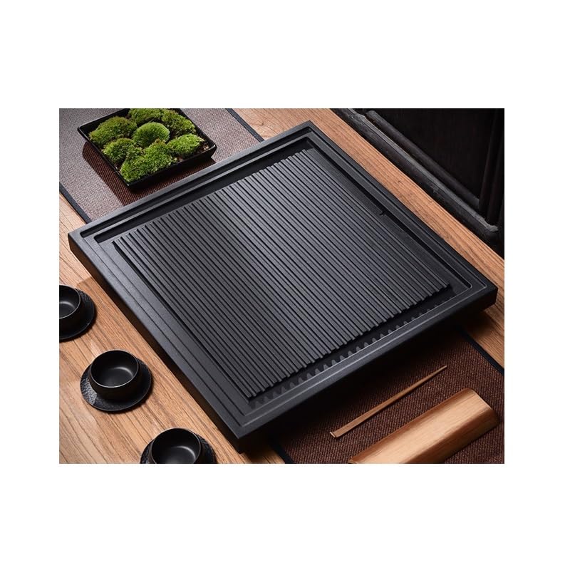 Premium Square Wooden Tea Tray - Modern Kung Fu Tea Table with Drainage for Home, Office & Bar - Perfect for Chinese Tea Ceremony, Coffee Break & Relaxation (Medium Size)