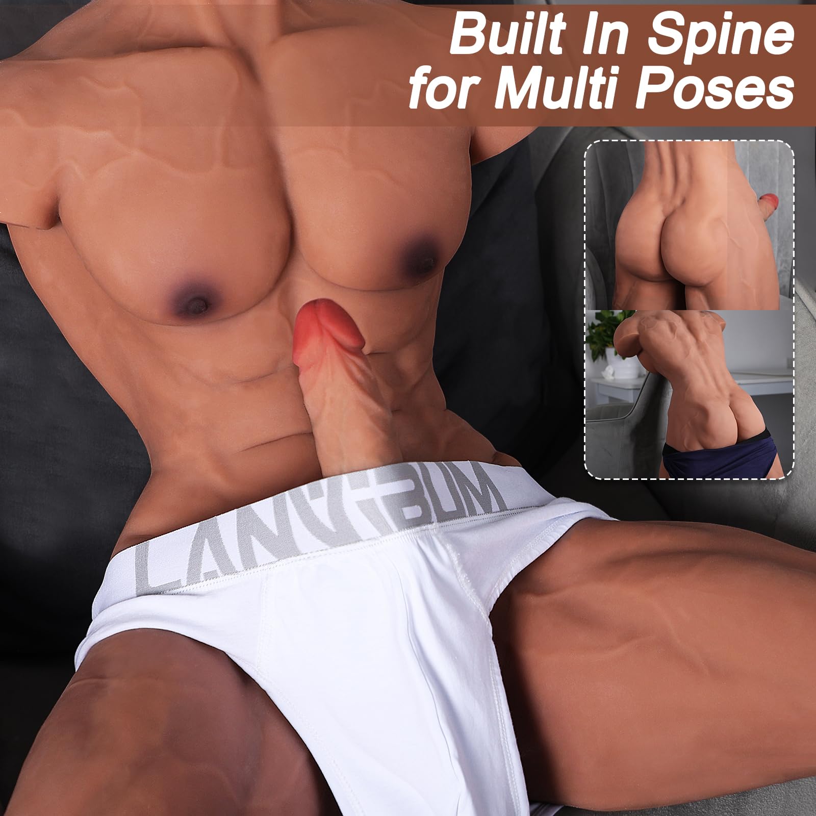 35LB Male Sex Doll with Realistic Big Penis & Muscle Abs - Lifelike Torso Toy for Women & Gay Men - Durable Half-Body Doll with Anal Hole & Legs - Perfect for Solo Play, Couples & Fantasy Fulfillment