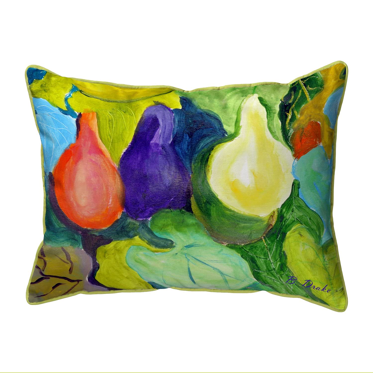 Betsy Drake HJ1147 Decorative Throw Pillow 16x20 Inches - Multi-Color Pattern for Living Room, Bedroom & Sofa Couch