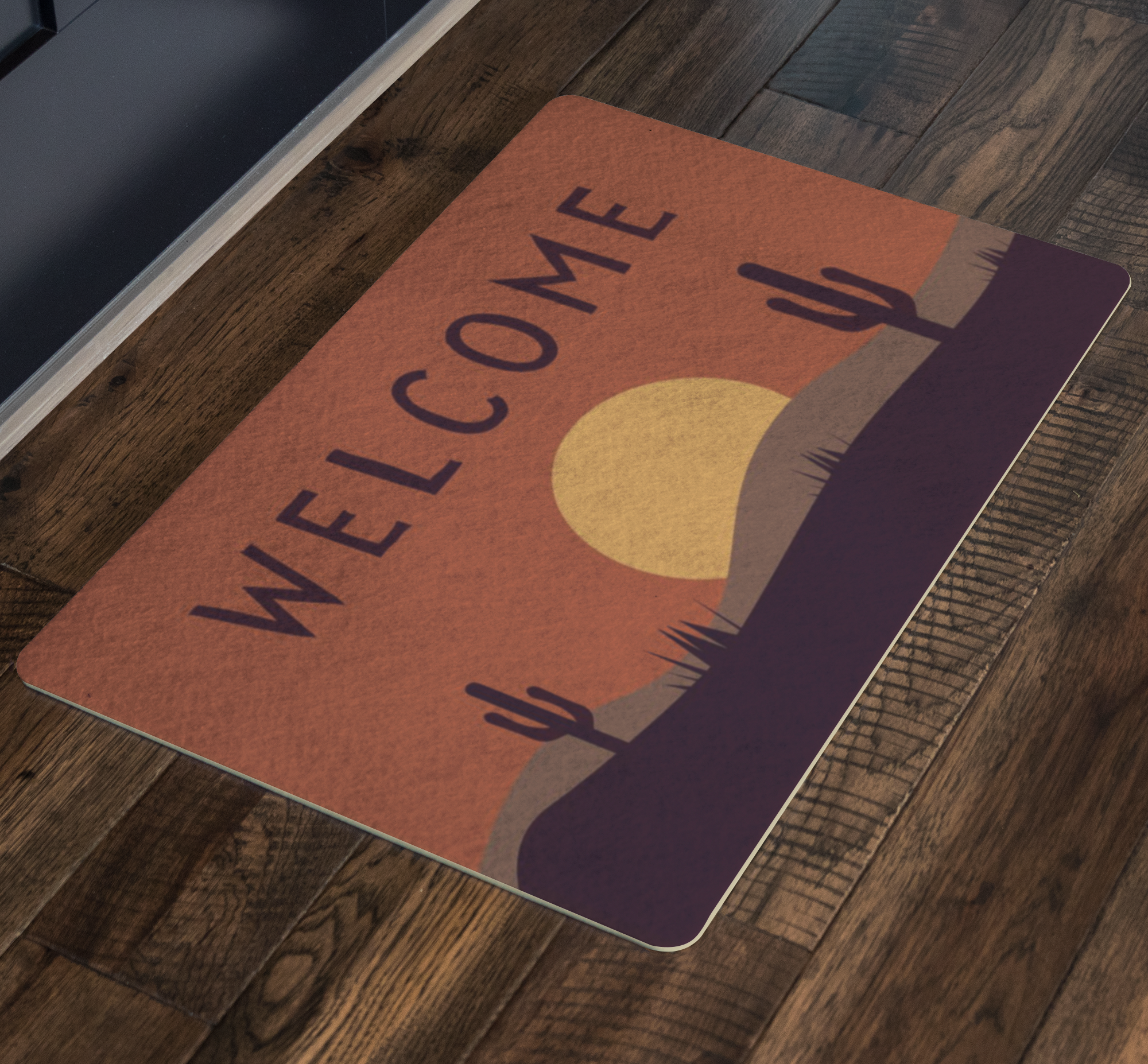 Non-Slip Welcome Doormat with Midwest Cactus Design - Perfect for Entryway, Porch, or Front Door Decor