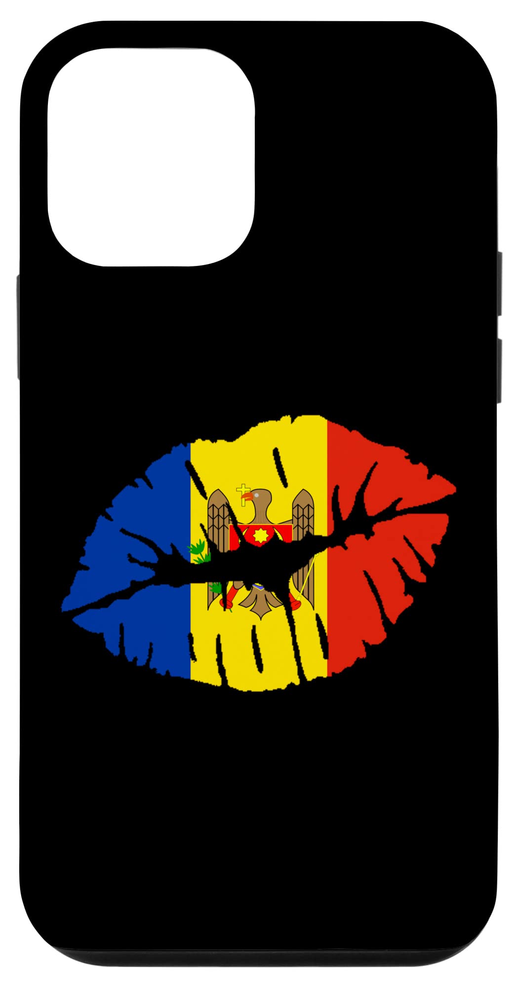 iPhone 12 Mini Phone Case with Moldova Flag Design - Perfect Gift for Moldovans | Lip Kiss Pattern Protective Cover for Daily Use & Special Occasions