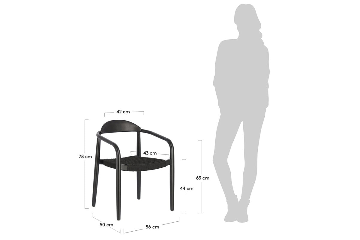 Como Glynis Casual Dining Wooden Rope Chair - Modern Farmhouse Style Accent Chair for Living Room, Bedroom, or Patio - Perfect for Relaxing and Entertaining Guests
