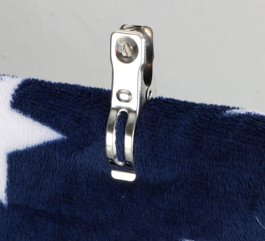 32 Pack Heavy Duty Stainless Steel Clothes Pins - Metal Beach Chair Towel Clips, Garden Row Cover Clamps & Greenhouse Clips for Outdoor, Poolside, and Gardening Use