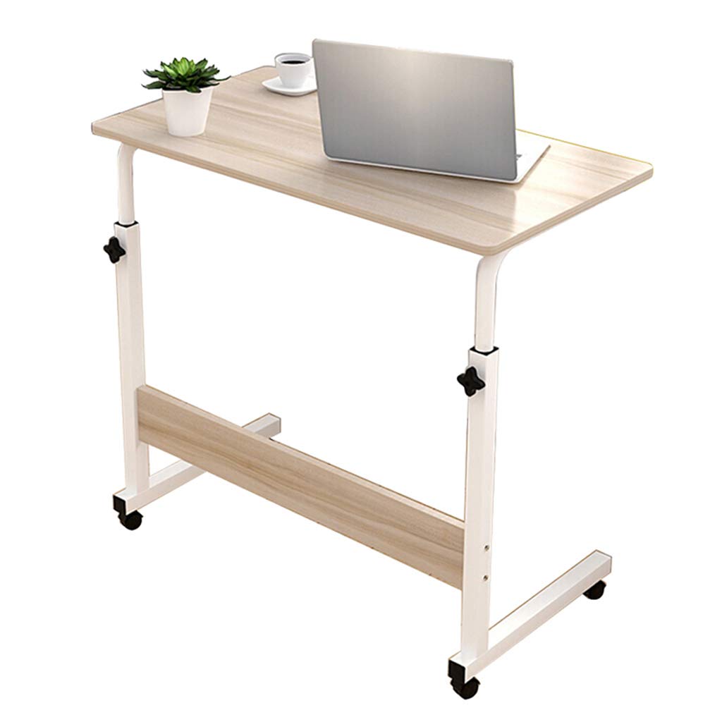 Adjustable Height Overbed Table with Wheels - Portable Standing Laptop Desk (71-90cm) for Bedside, Sofa & Study | Multifunctional Rolling Cart for Home Office, Hospital & Dorm Room Use