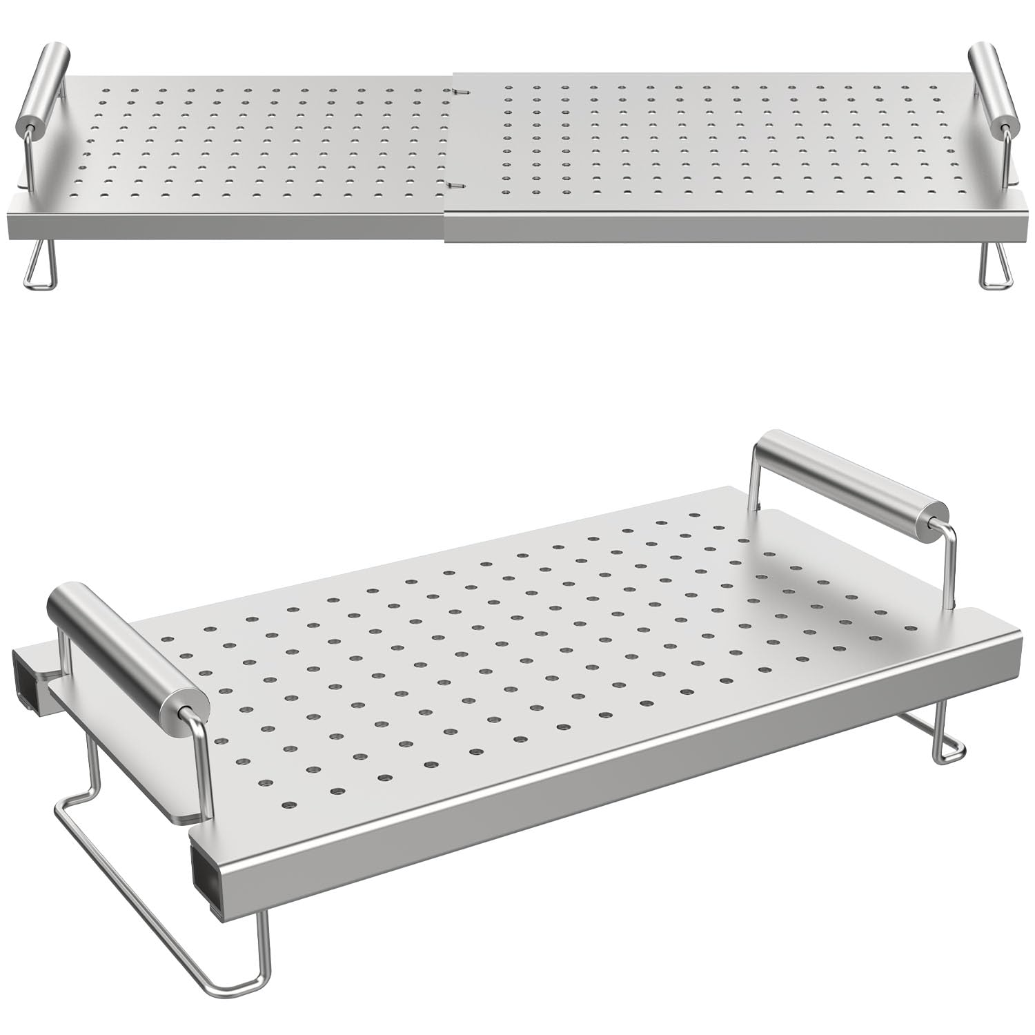 Adjustable Stainless Steel BBQ Griddle Warming Rack - Compatible with Blackstone 17/22/28/36 Inch, Weber, Charbroil, Camp Chef & Most Tabletop Flattop Griddles - Perfect for Outdoor Cooking, Backyard BBQs, Camping & Tailgating Parties