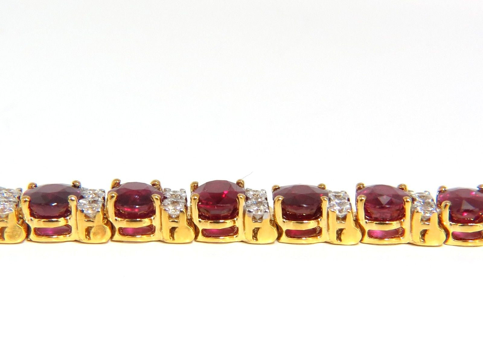 21.86ct Natural Fine Vivid Red Ruby and Diamond Tennis Bracelet - Classic Elegant Jewelry for Women, Perfect for Weddings, Anniversaries & Special Occasions