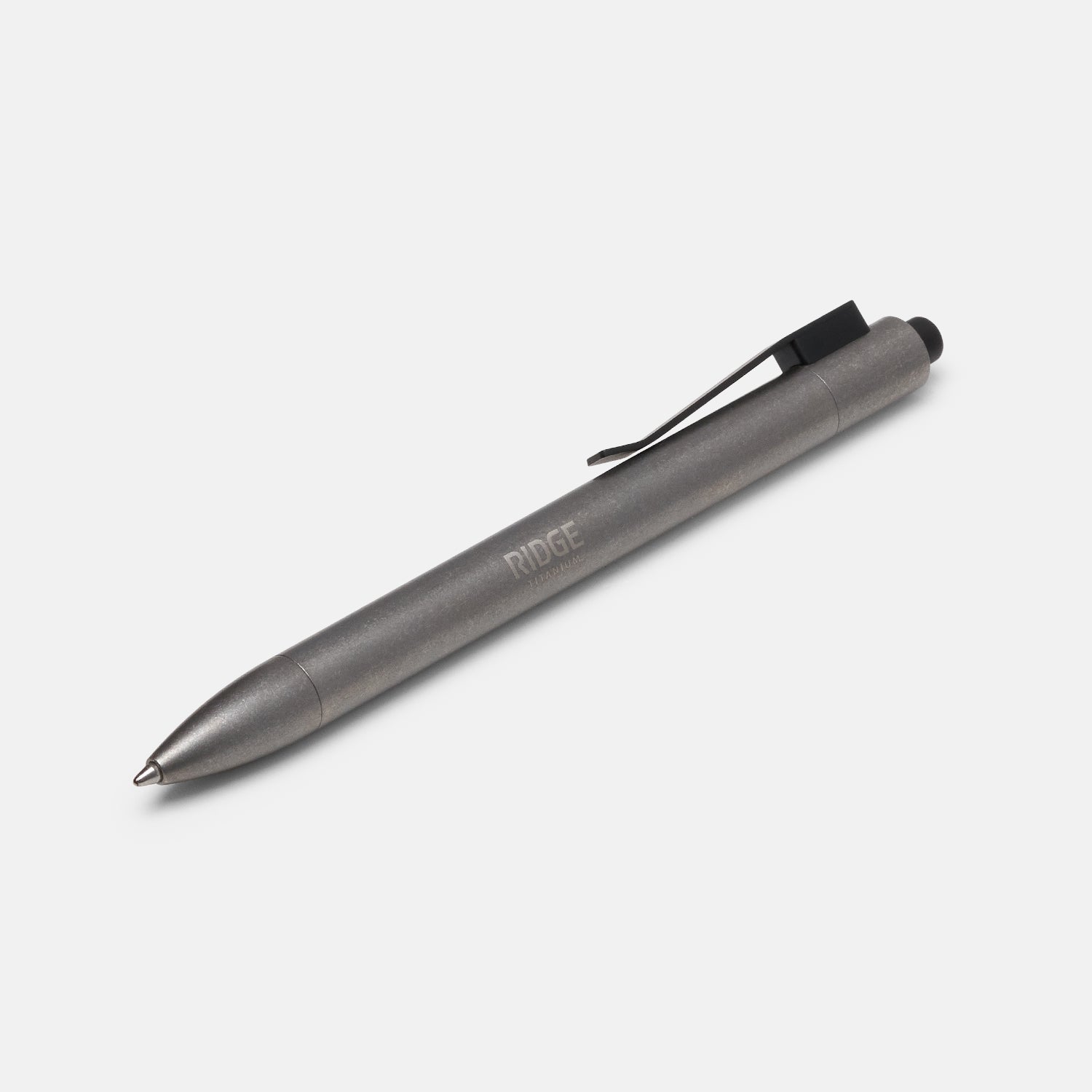 Ridge Click Pen - Stonewashed Titanium EDC Pen for Everyday Carry, Office, Writing & Gifts | Premium Durable Pocket Pen for Men & Women