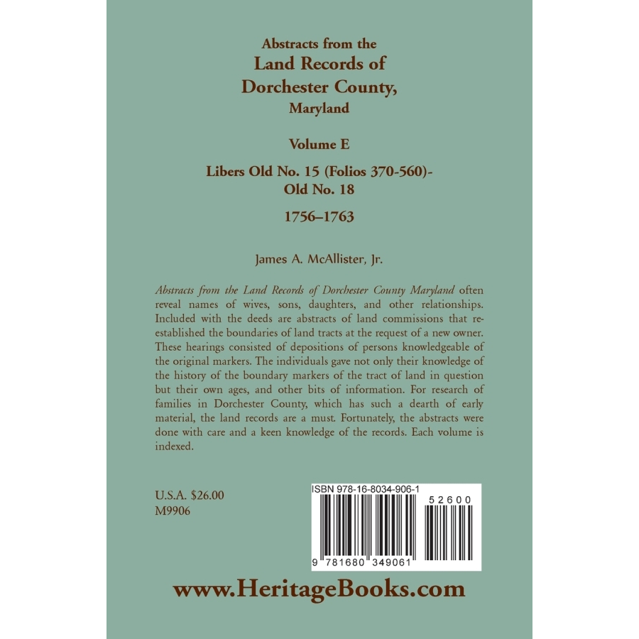 Abstracts from Dorchester County Maryland Land Records Volume E 1756-1763 | Historical Genealogy Research & Ancestry Documentation