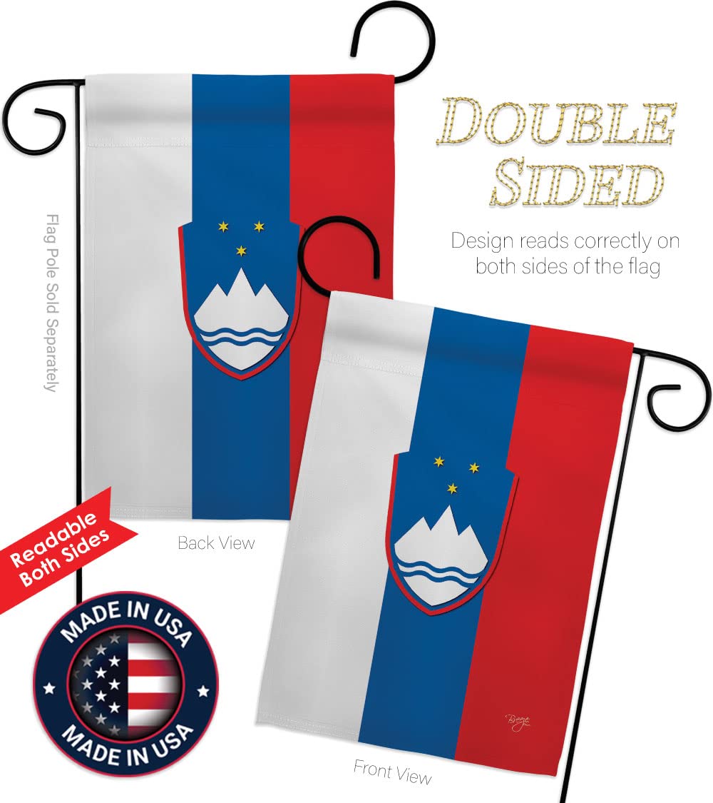 Slovenia Garden Flag Set with Stand - Double-Sided Yard Decor for Home & Gifts