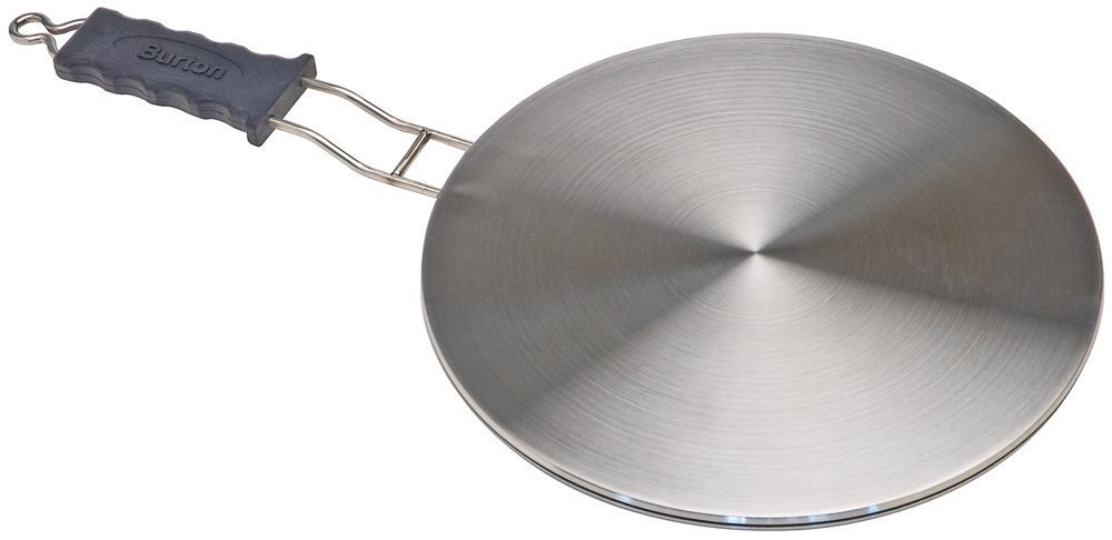 Max Burton 6010 8-Inch Induction Interface Disk with Heat-Proof Handle - Compatible with Induction Cooktops - Perfect for Searing, Stir-Frying & Cooking - Durable Stainless Steel Cookware for Home & Professional Kitchens