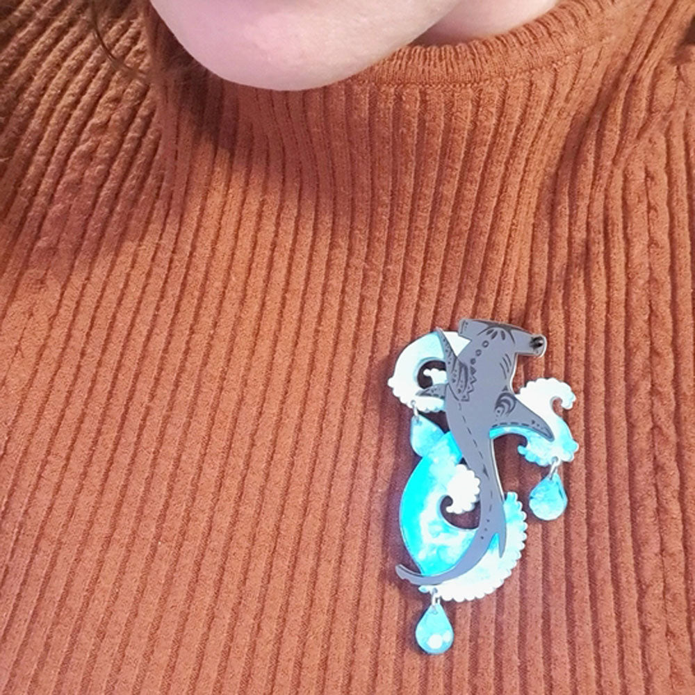 Hammerhead Shark Brooch Pin - Unique Handmade Jewelry for Women | Perfect for Gifts, Weddings, and Special Occasions
