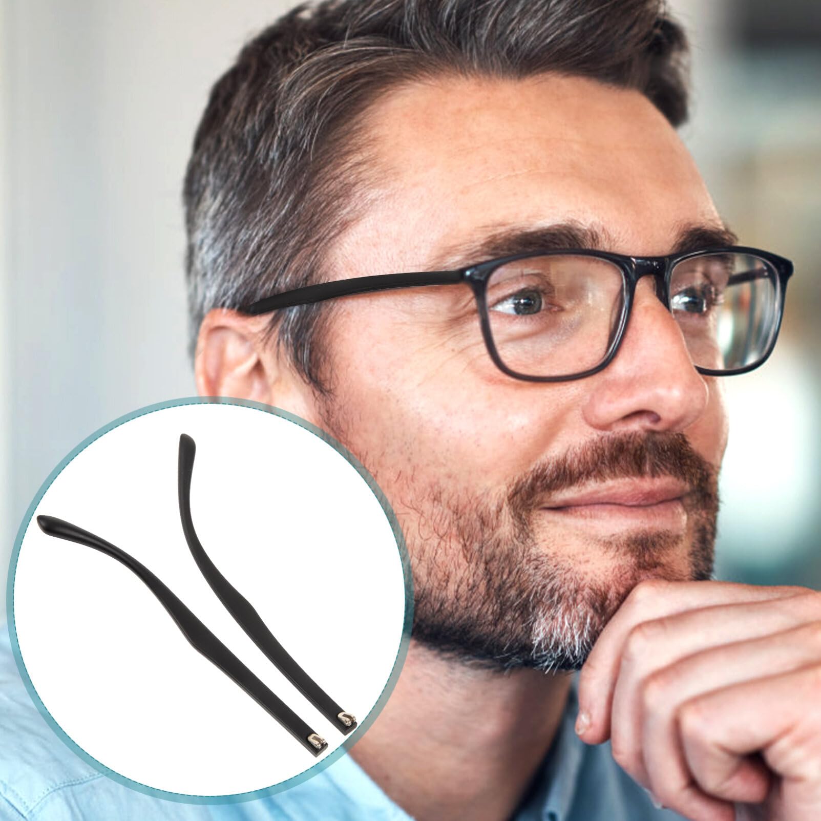 LALAFINA 1 Pair Glasses Repair Kit - Metal Temple Replacement Arms & Silicone Tips for Sunglasses & Eyeglasses - Fix Loose or Broken Frames at Home or Office