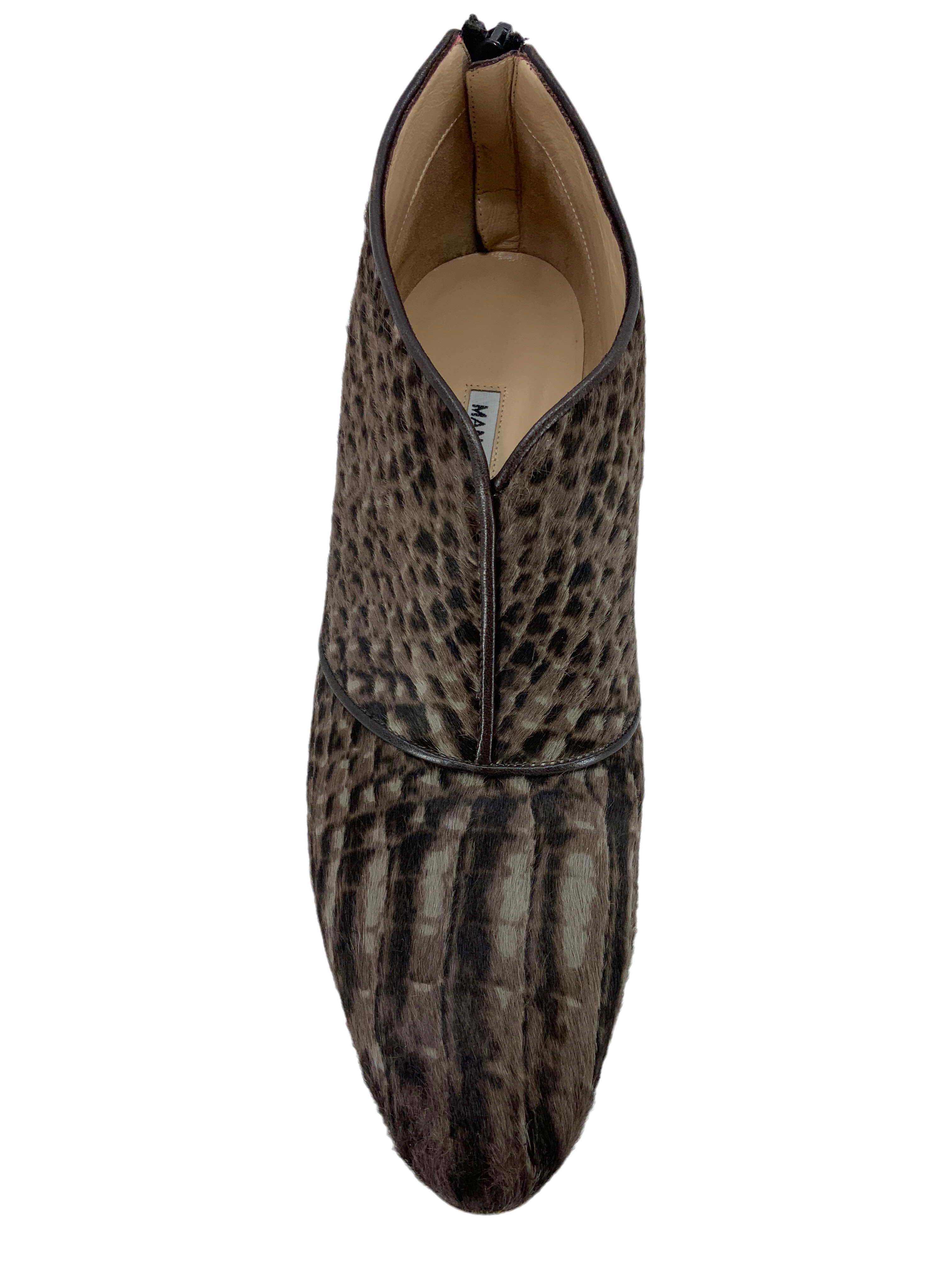 Manolo Blahnik Women's Pony Hair Ankle Boots Size 9 US - Stylish Leather Pointed Toe Booties for Work, Party & Evening Outfits