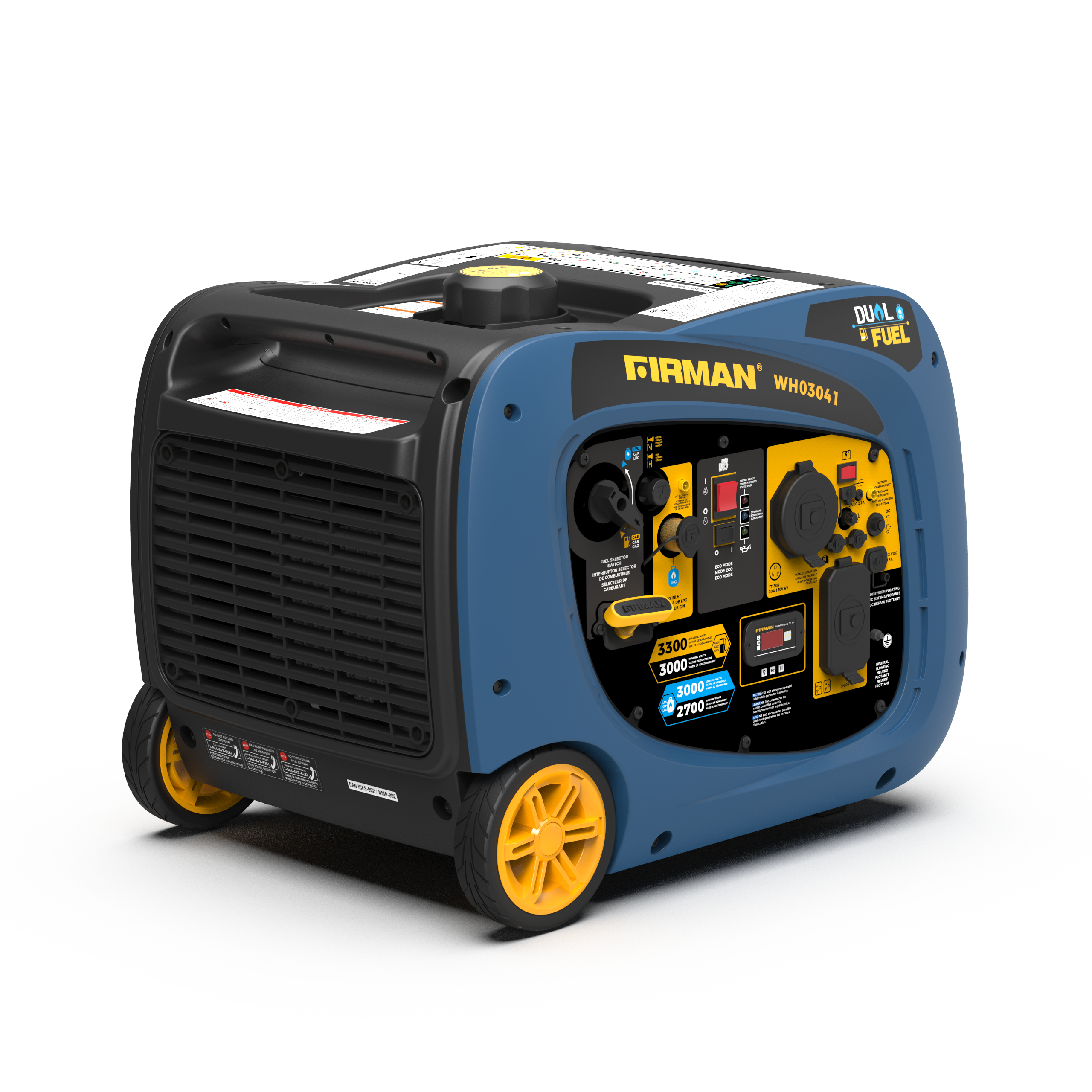 3300W Dual Fuel Inverter Generator - Portable & Quiet Power Solution for Camping, RV, Home Backup & Outdoor Activities