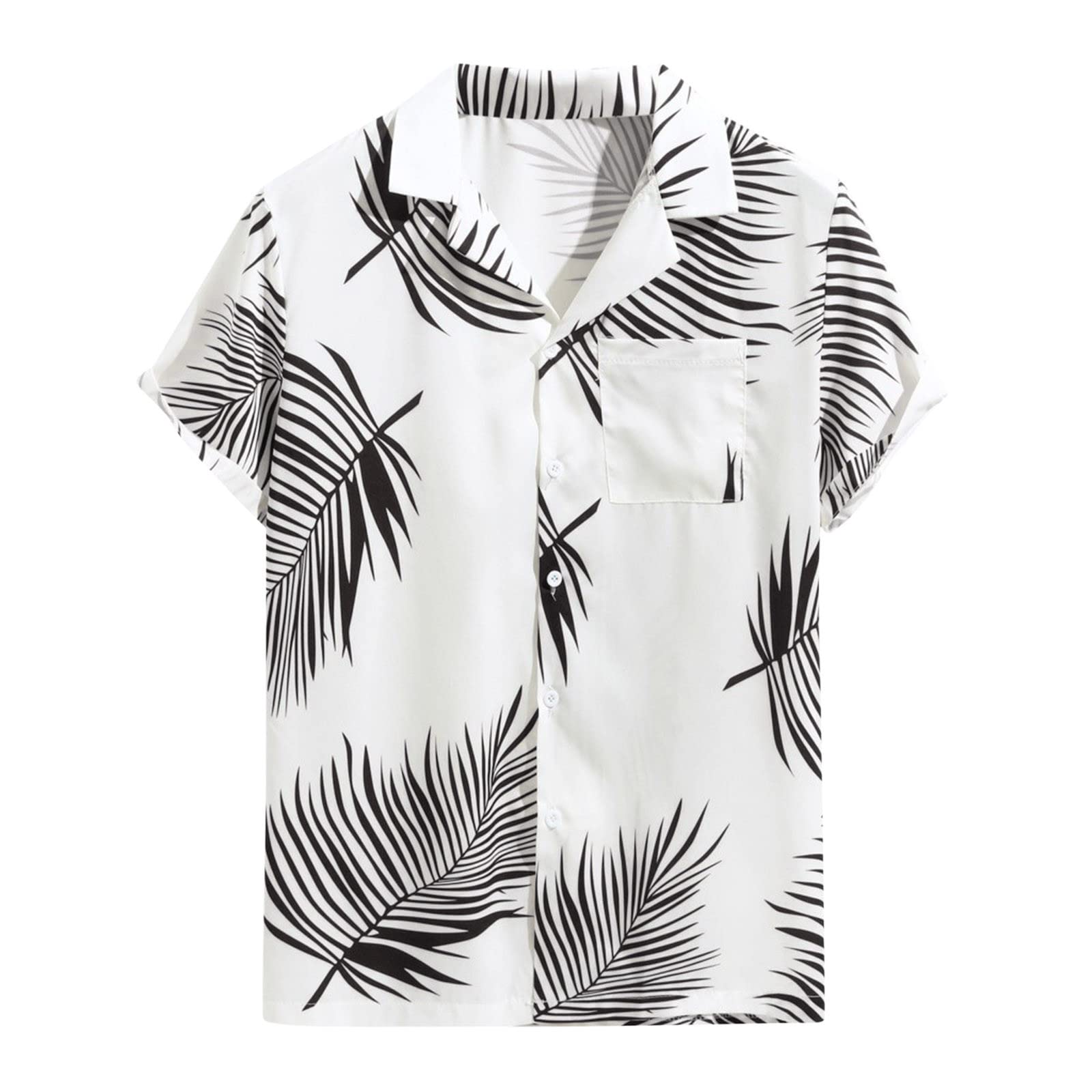 **Men's Hawaiian Shirts - Short Sleeve Aloha Shirt with Floral Print, Casual Button Up Beach Shirt for Summer Vacation, Luau Party & Tropical Getaways**