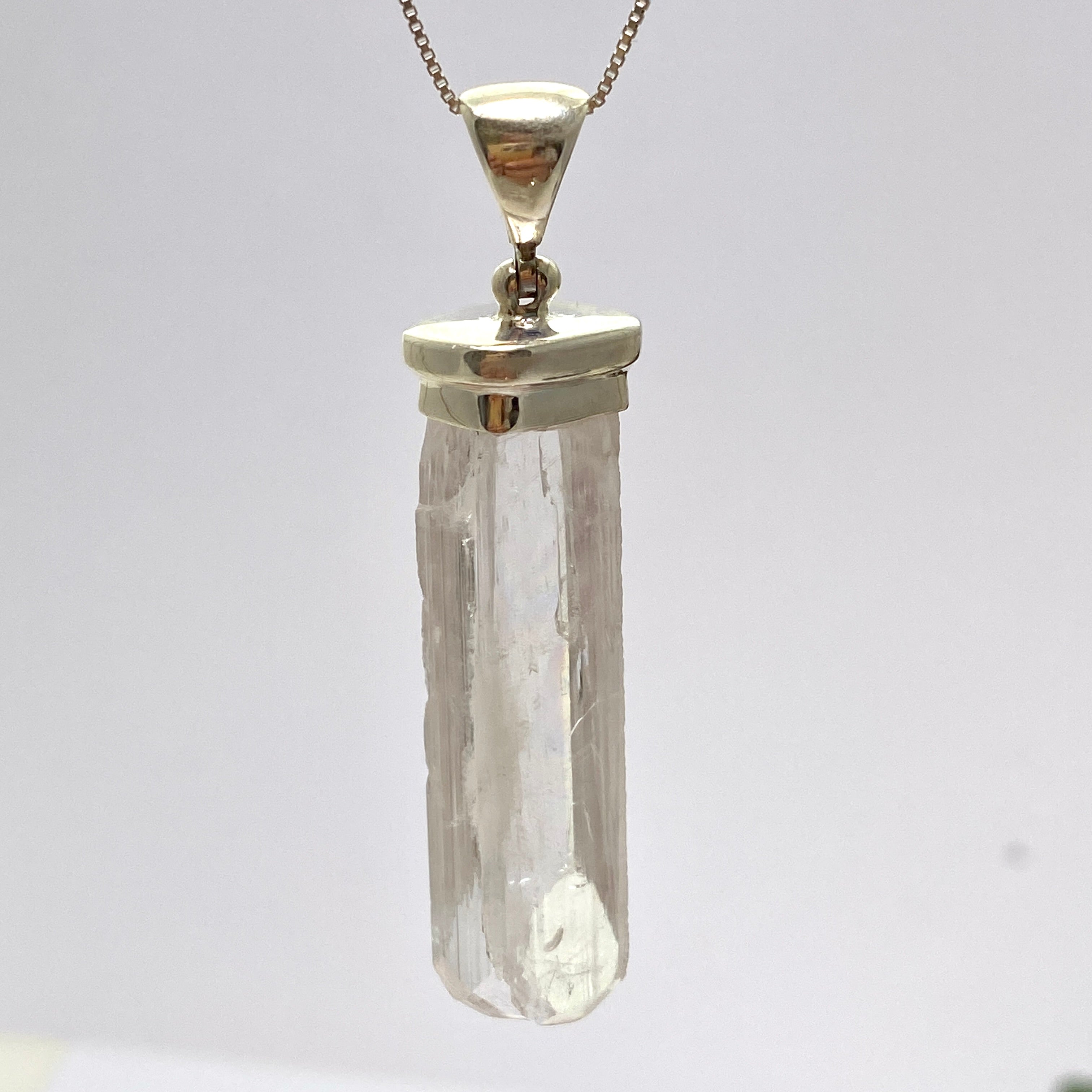 Natural Danburite Raw Crystal Pendant Necklace - Healing Stone Jewelry for Meditation, Energy Work & Spiritual Gifts (GPJ11)
