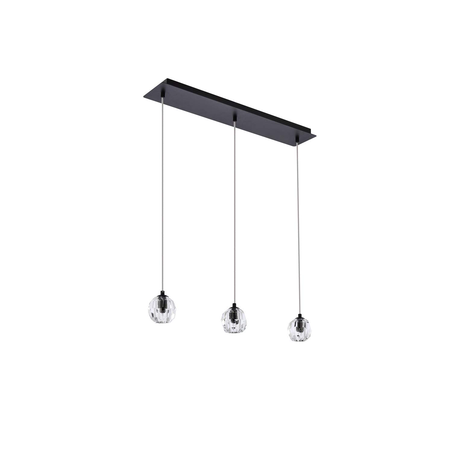 Eren 3-Light Black Modern Pendant Lighting Fixture for Kitchen Island, Dining Room, and Living Room Ceiling