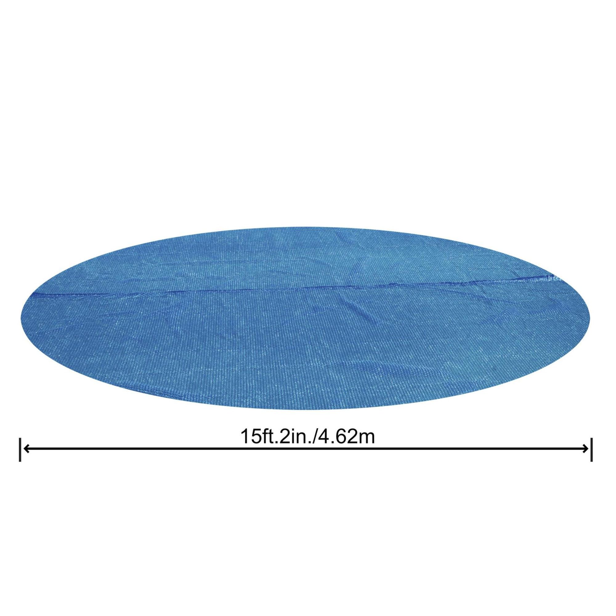 Bestway Flowclear 15-16 Foot Round Solar Heat Pool Cover for Above Ground Swimming Pools - Blue (Cover Only) with Storage Bag | Energy-Efficient Solar Heating | Extend Pool Season | Perfect for Backyard, Family, and Summer Fun