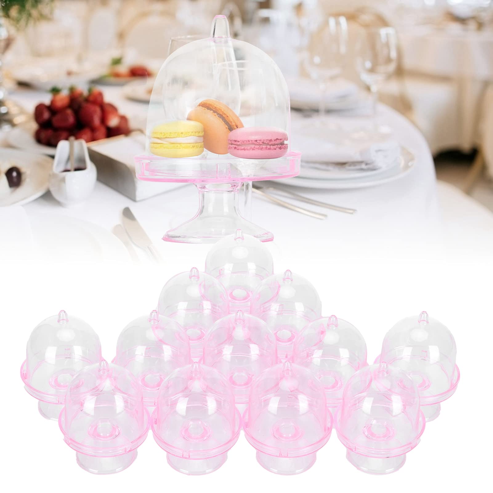 TOPINCN 12-Piece Mini Candy Box Set with Lid - Cake Stand, Cupcake & Candy Display Plate for Parties, Weddings & Baby Showers | Durable Party Supplies for Dessert Buffets & Candy Bars