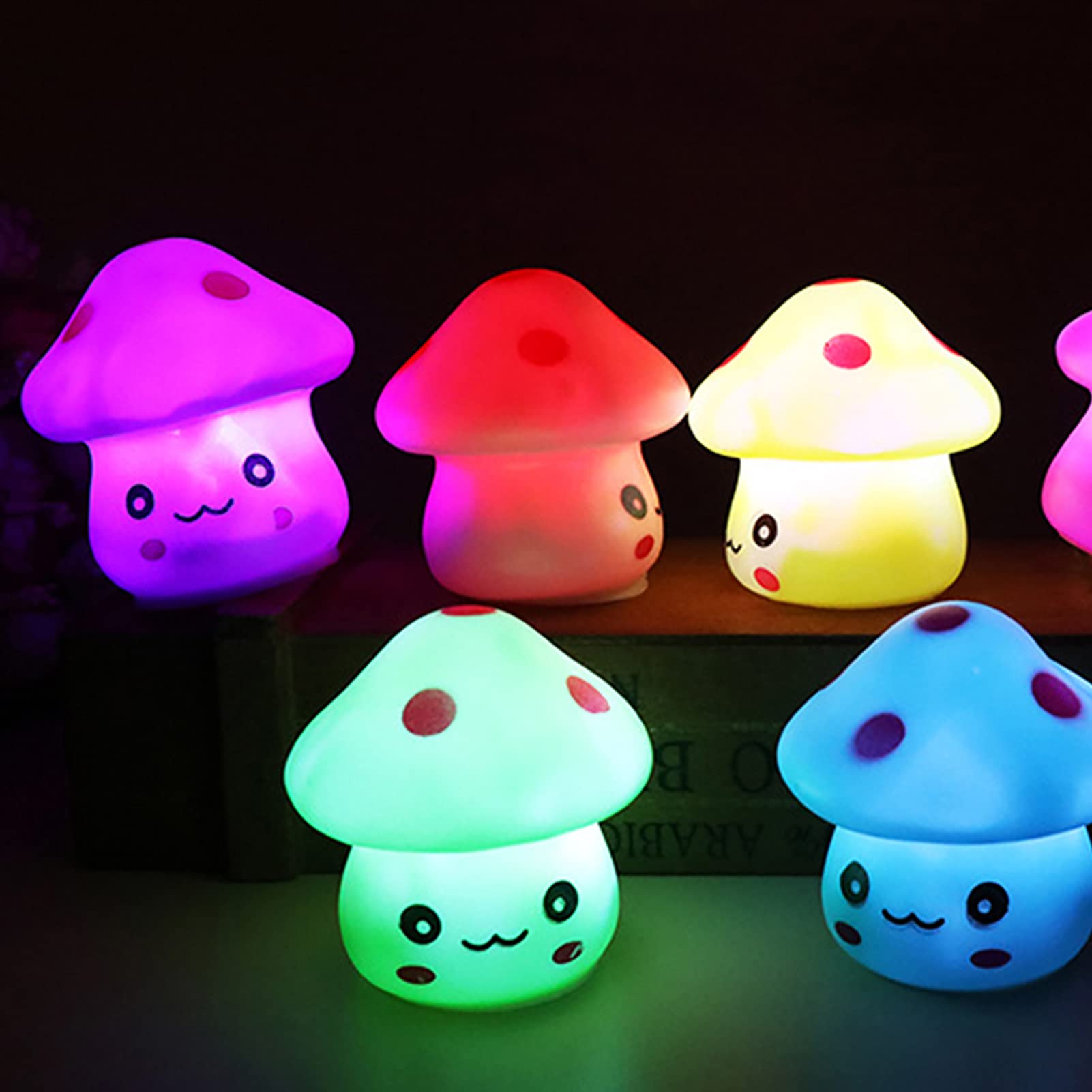 Adorable Mushroom Night Light - Purple LED Desk Lamp for Kids & Adults, Perfect for Bedroom, Nursery, Office Decor & Gift Giving