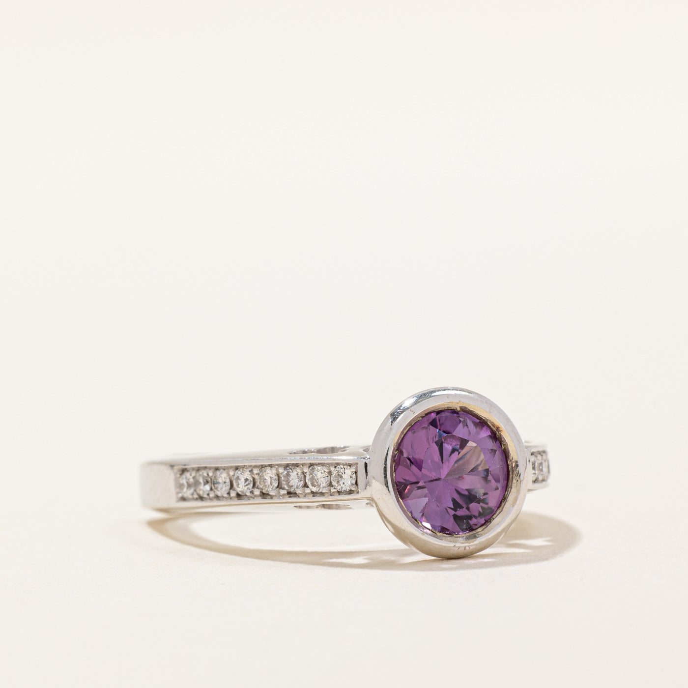 1.20ct Synthetic Purple Sapphire & 0.16ctw Diamond Ring - Size 6.5 | Elegant Wedding, Engagement & Anniversary Jewelry Gift for Women