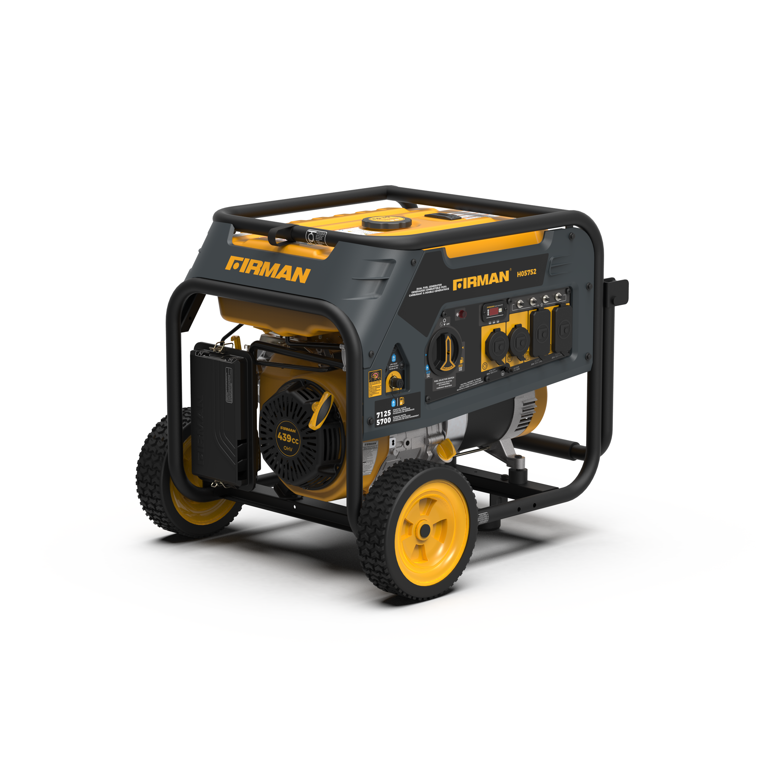 Dual Fuel 5700W Portable Generator with Recoil Start - 120V/240V Output for Camping, Home Backup & Outdoor Power